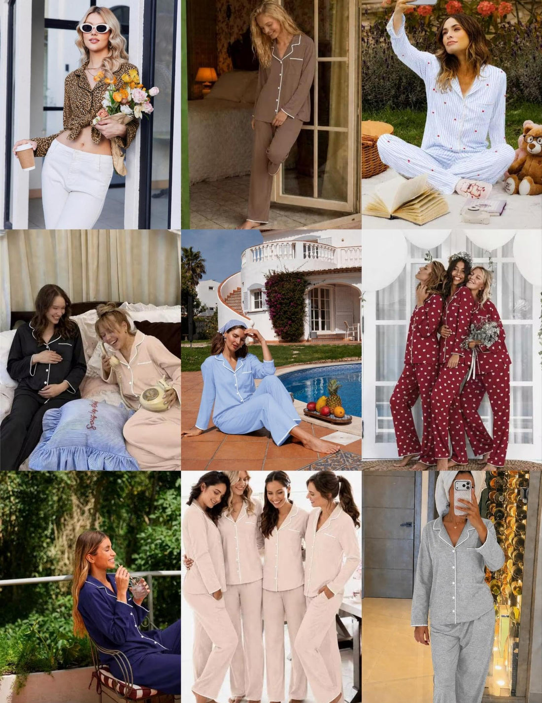 Ekouaer Pajamas for Women Set Long Sleeve Lounge Set Soft Button Down Pjs