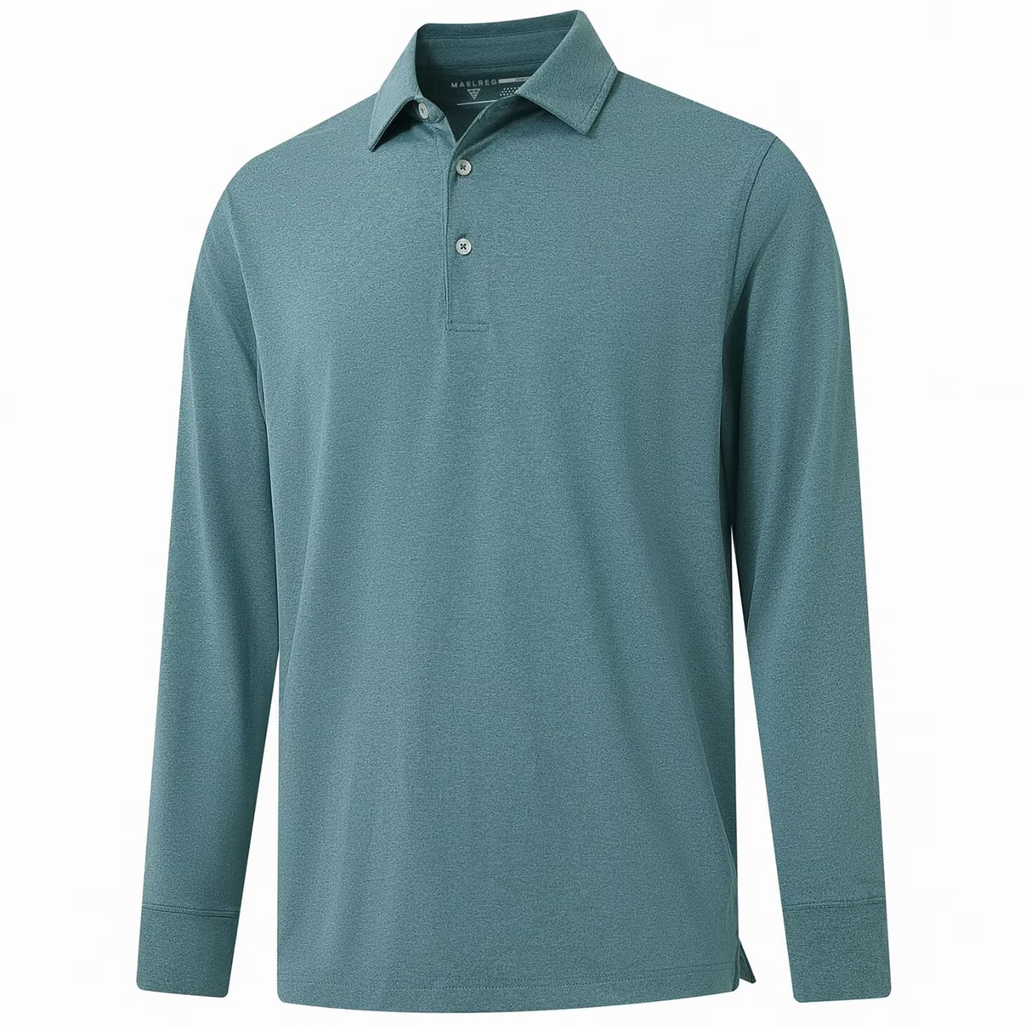 M MAELREG Golf Shirts for Men Dry Fit Performance Lightweight Heather Contrast Collar Mens Polo Shirts Short and Long Sleeve