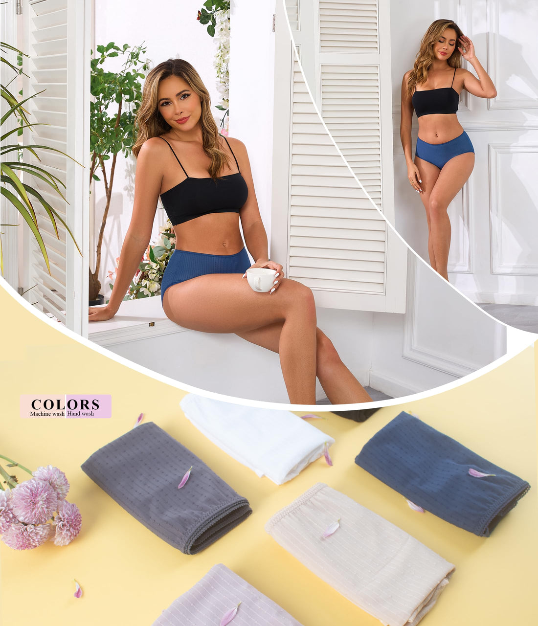 ANLIQI Quick Dry Underwear for Women Travel Panties Pack Hipster Panty Soft & Lightweight Bikini Brief Stay Fresh Undies