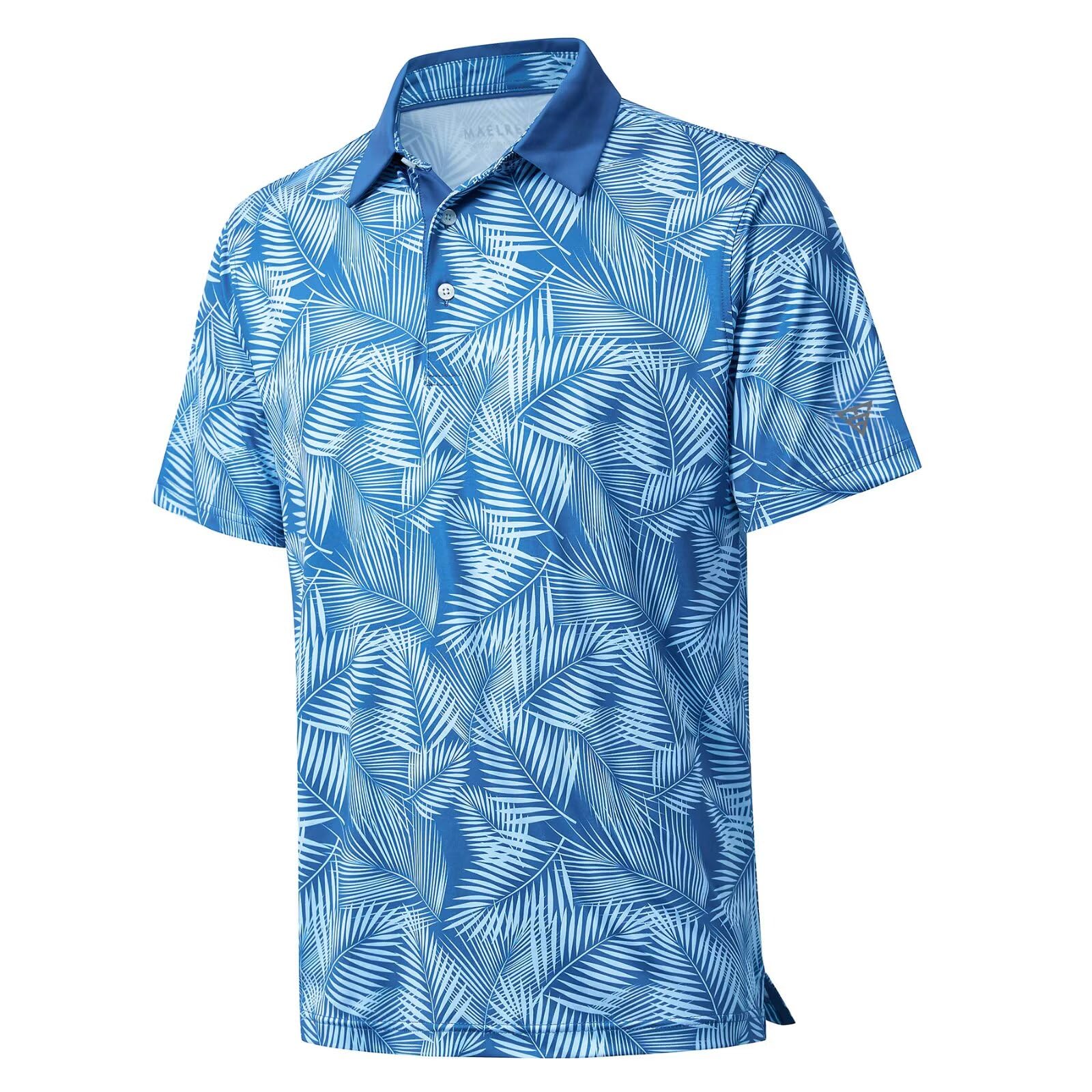 Golf Shirts for Men Dry Fit Short Sleeve Print Performance Moisture Wicking Polo Shirt