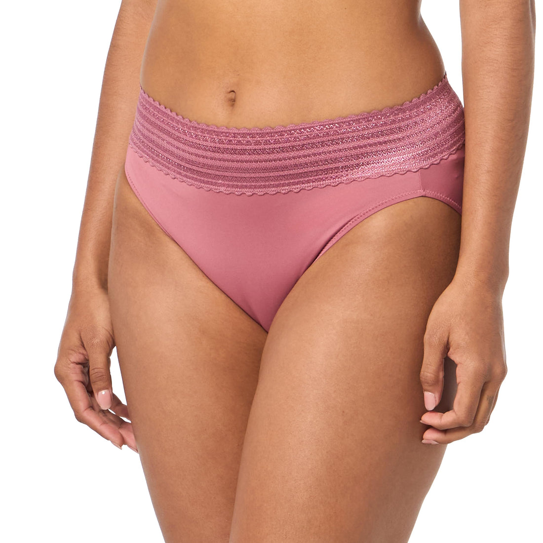 Warner's Women's No Pinching, No Problems Dig-Free Comfort Waist with Lace Microfiber Hi-Cut 5109J
