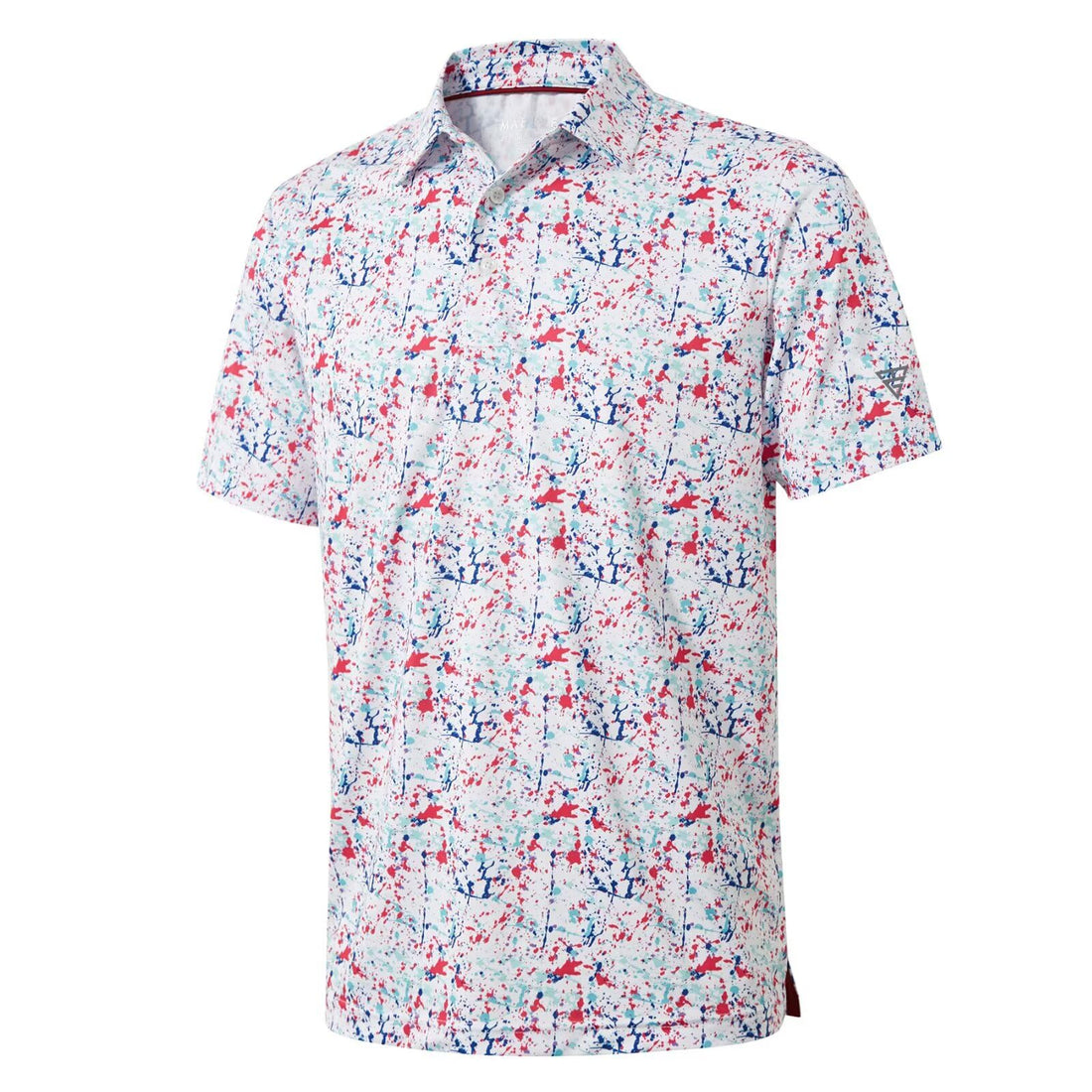 Golf Shirts for Men Dry Fit Short Sleeve Print Performance Moisture Wicking Polo Shirt