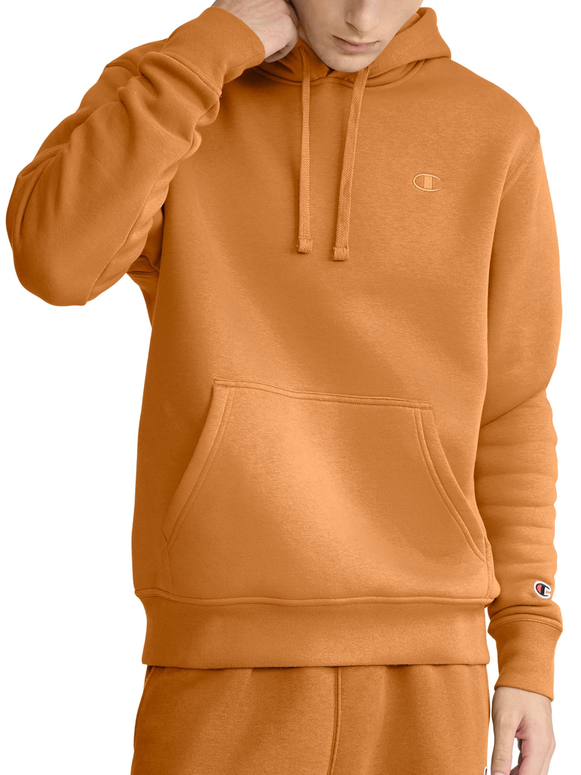 Champion Men's Pullover Fleece Hoodie, Standard Fit, Midweight, C Logo, Available in Regular and Big & Tall