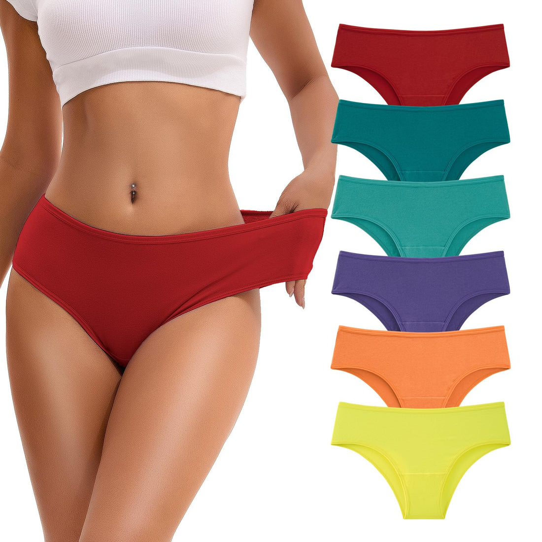 INNERSY Women's Cotton Underwear Cheeky Hipster Panties 6-Pack