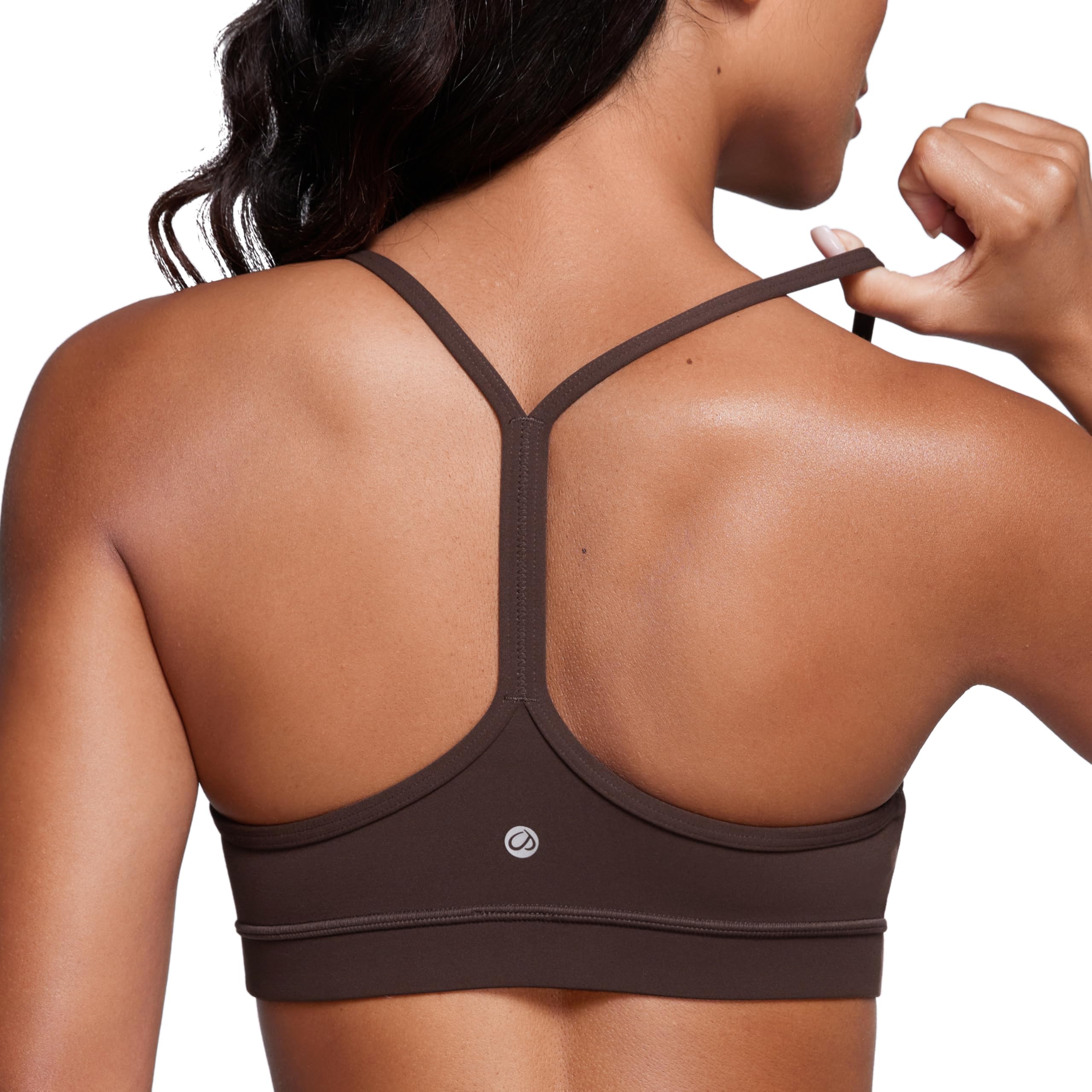 CRZ YOGA Butterluxe Y Back Sports Bras | Light Support, Removable Pads, Yoga, Extremely Soft, Scoop Neck, Spaghetti Strap, for Women
