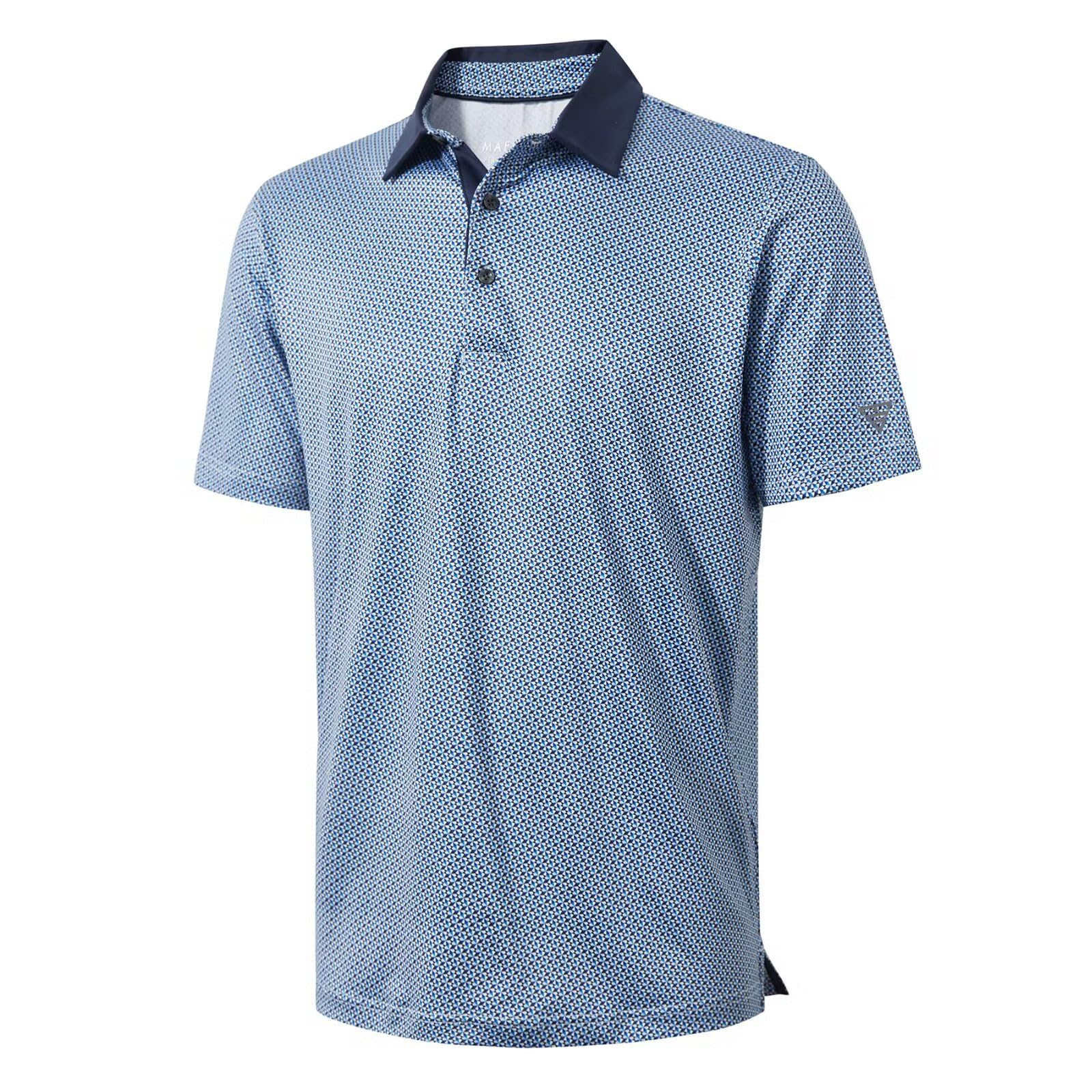 Golf Shirts for Men Dry Fit Short Sleeve Print Performance Moisture Wicking Polo Shirt