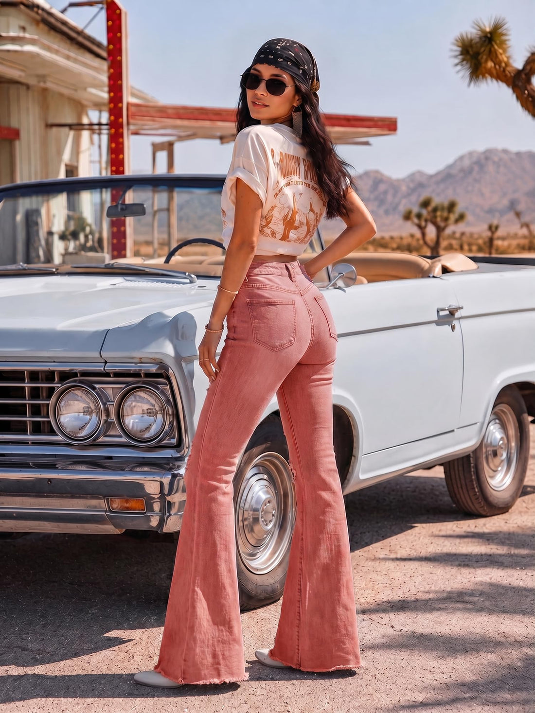 PEIHOT Vintage Bell Bottoms Flare Jeans for Women 90s High Waist Ripped Distressed Wide Leg High Rise Denim Pants