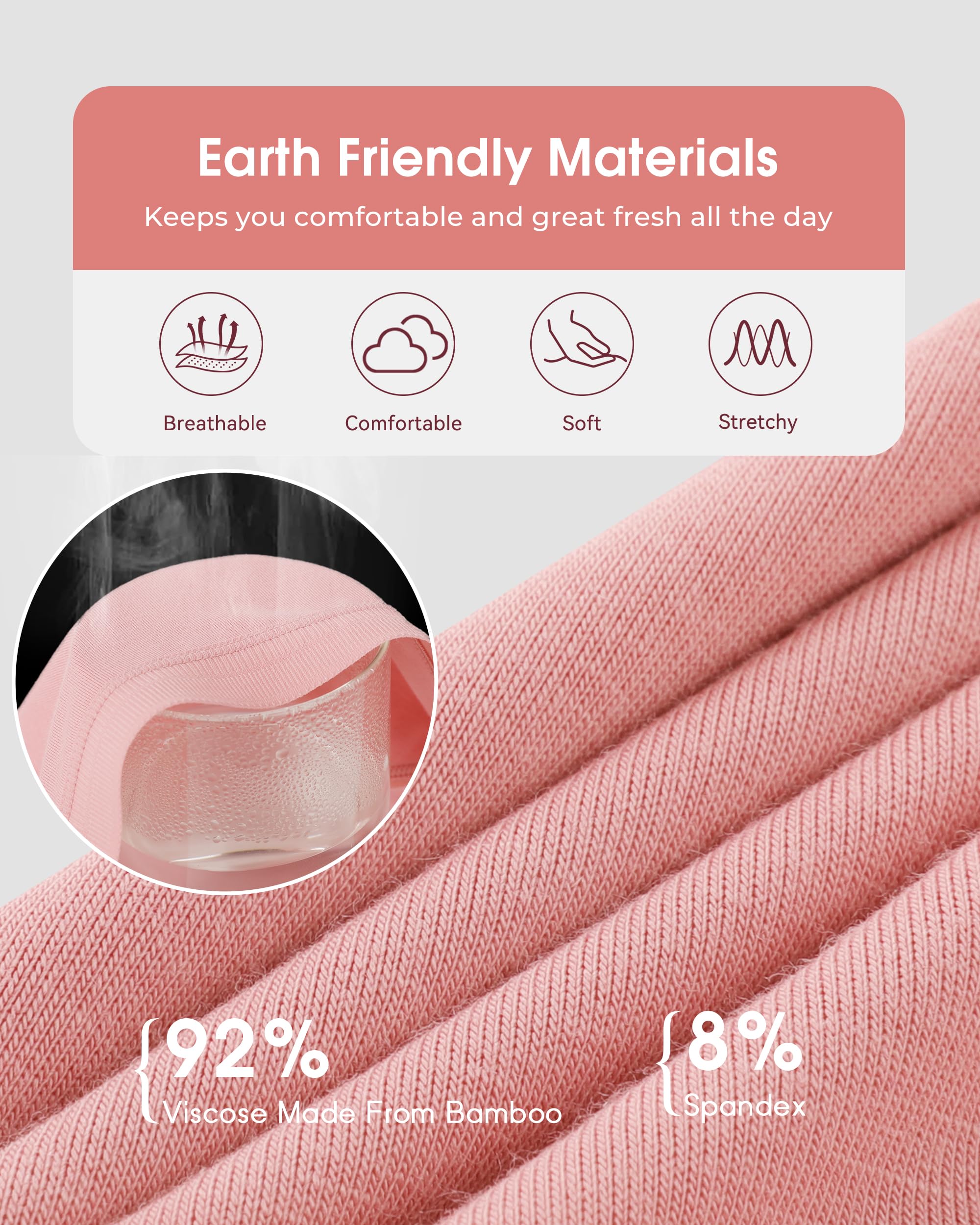 BAMBOO COOL Womens Underwear Bikini Underpants Hipster Ladies Panties Soft Stretch Breathable Panties for Women, 5-Pack