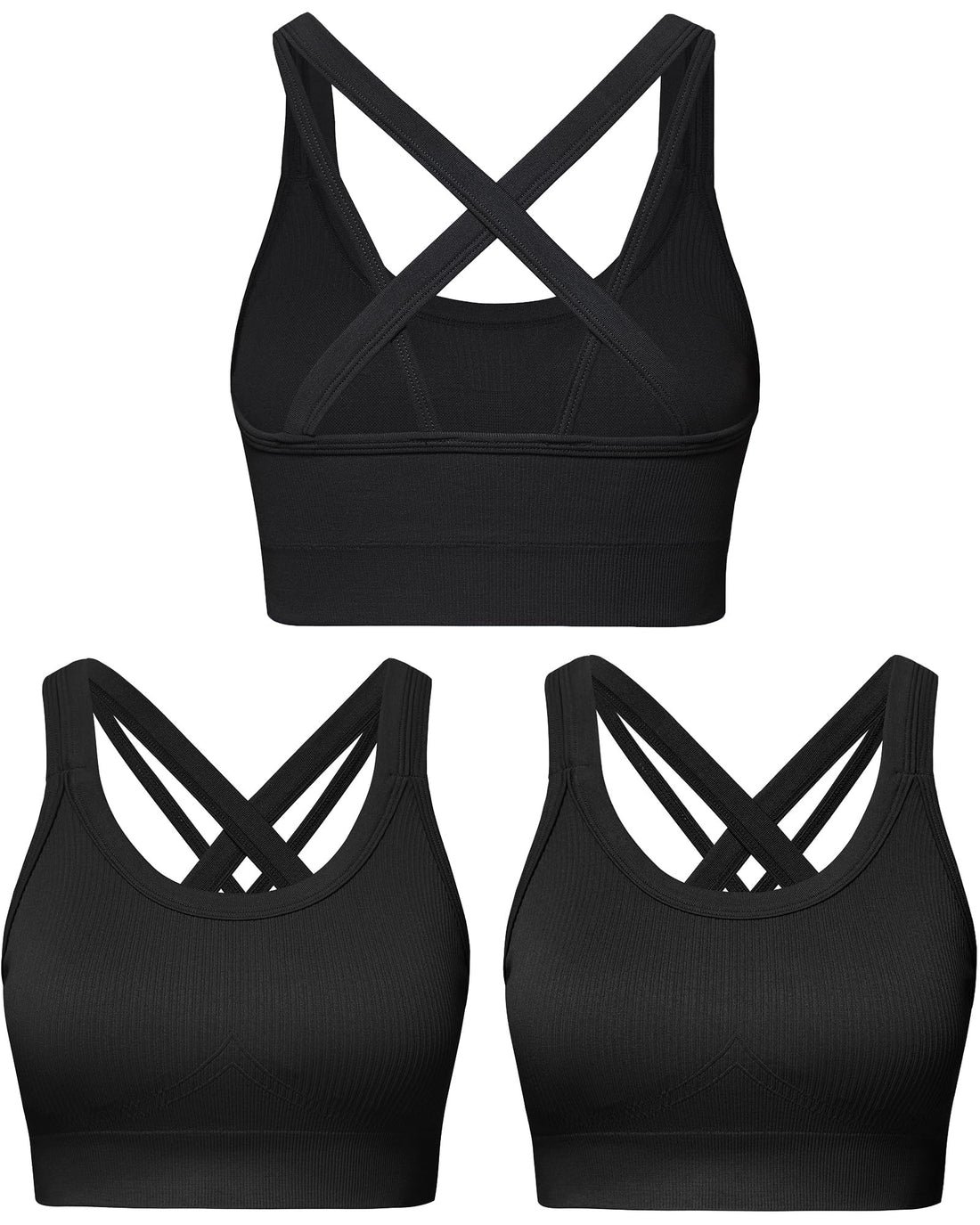 Sports Bras for Women HIigh Support, Criss-Cross Back Padded Strappy High Impact Sports Bras for Women Large Bust