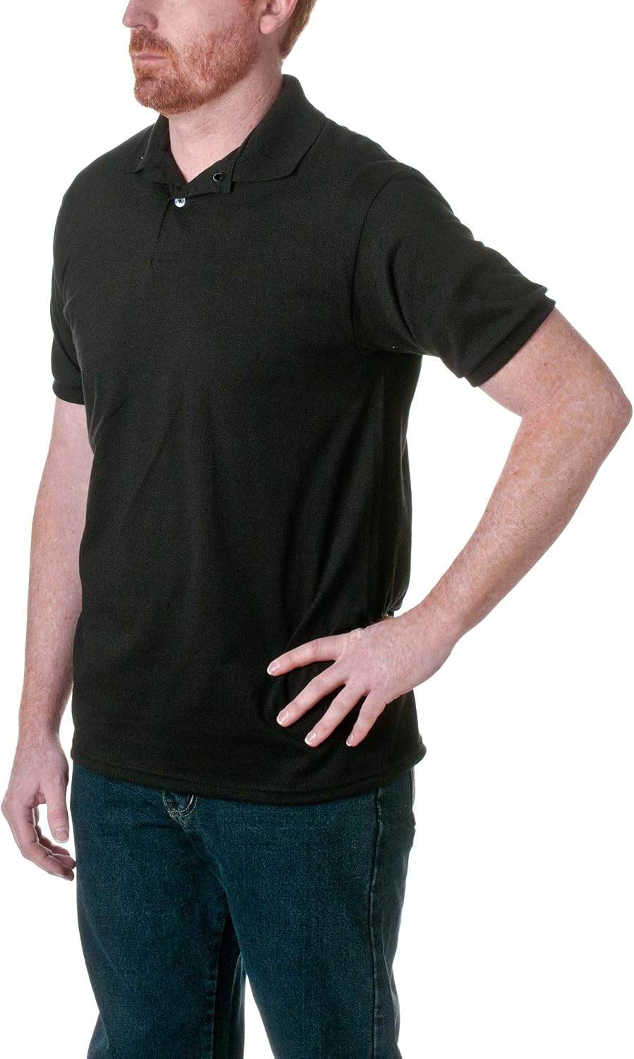 Hanes EcoSmart Men's Polo Shirt, Cotton Jersey