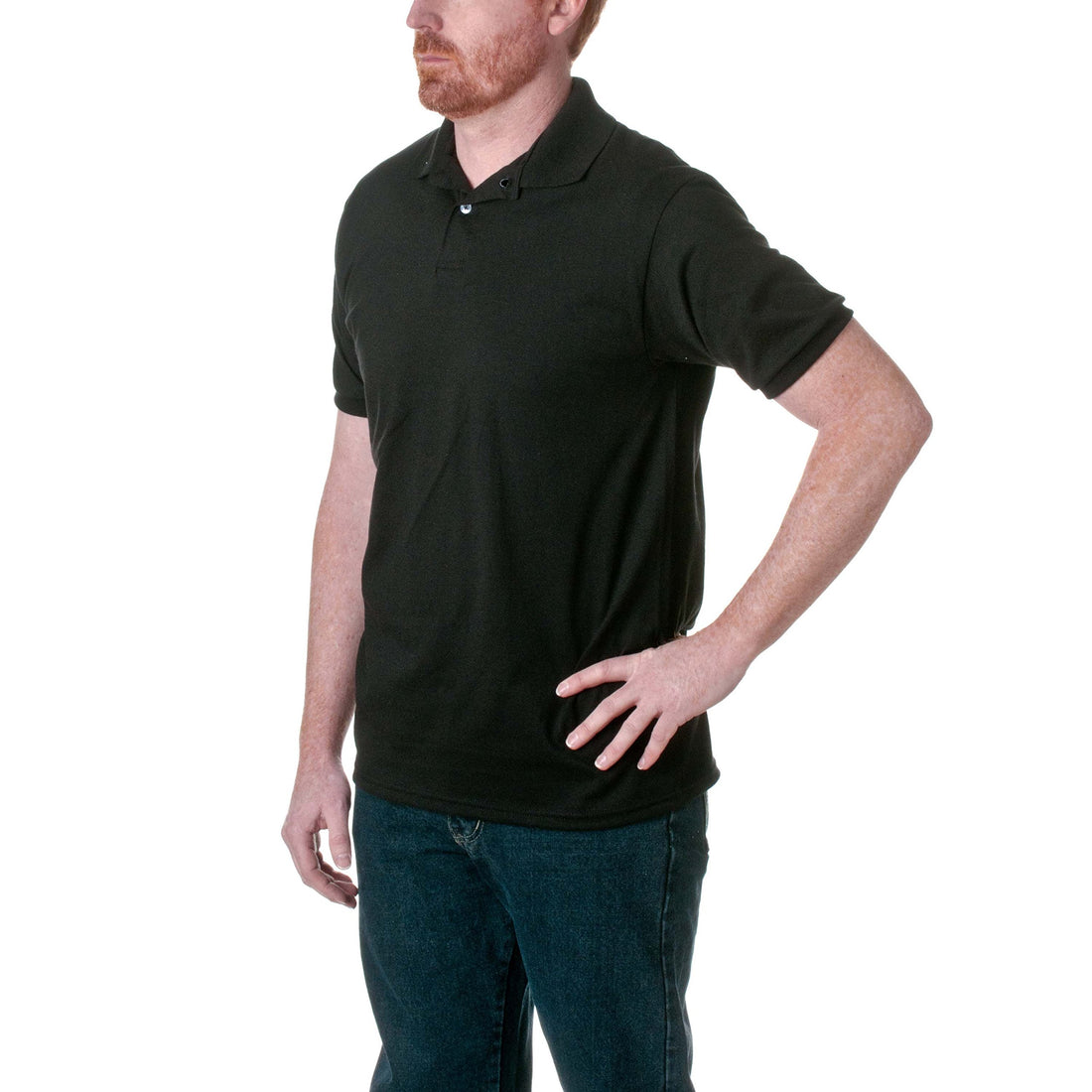 Hanes EcoSmart Men's Polo Shirt, Cotton Jersey