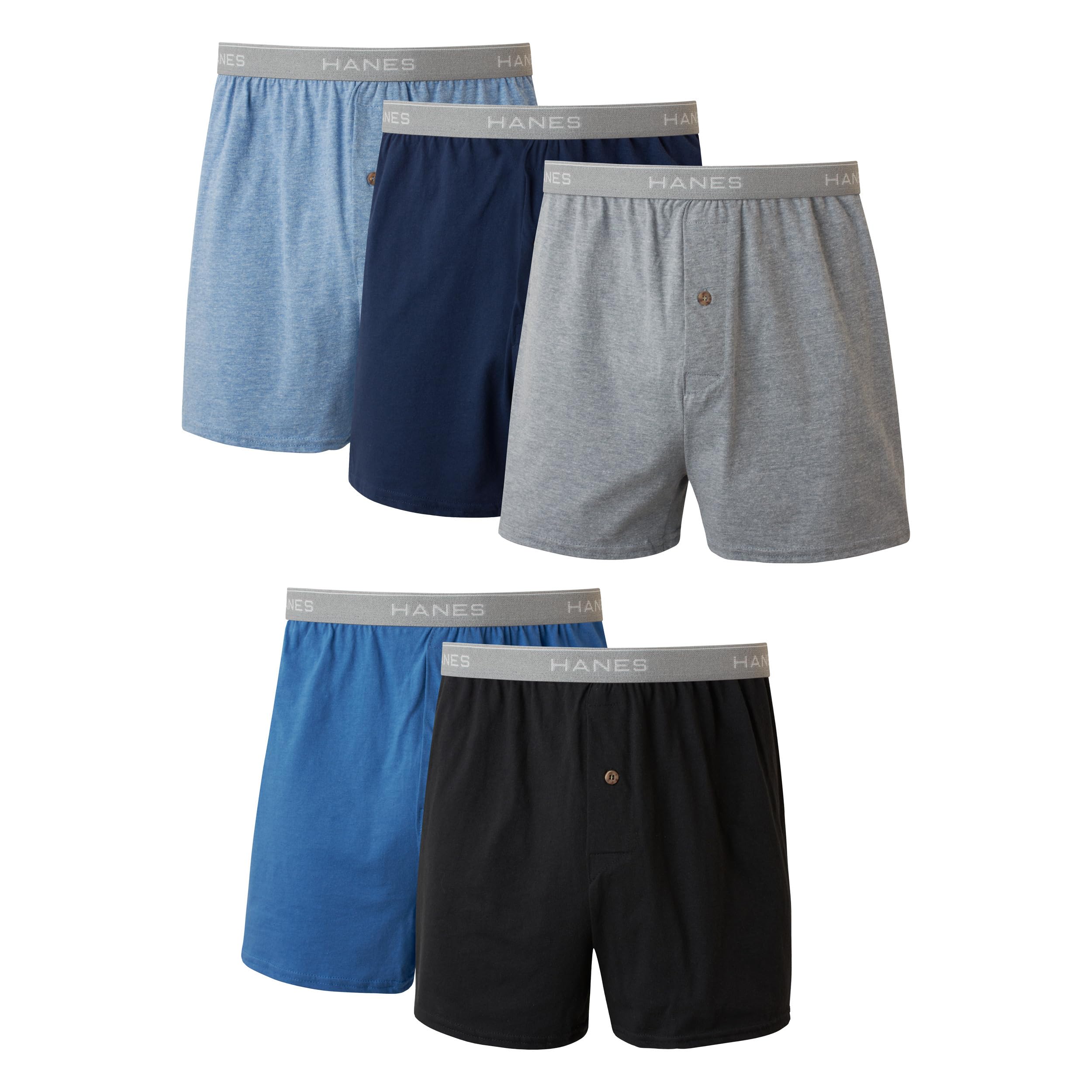 Hanes mens Underwear Boxers Pack, Cool and Breathable Cotton Underwear, Exposed and Comfortflex Waistbands, Multi-pack