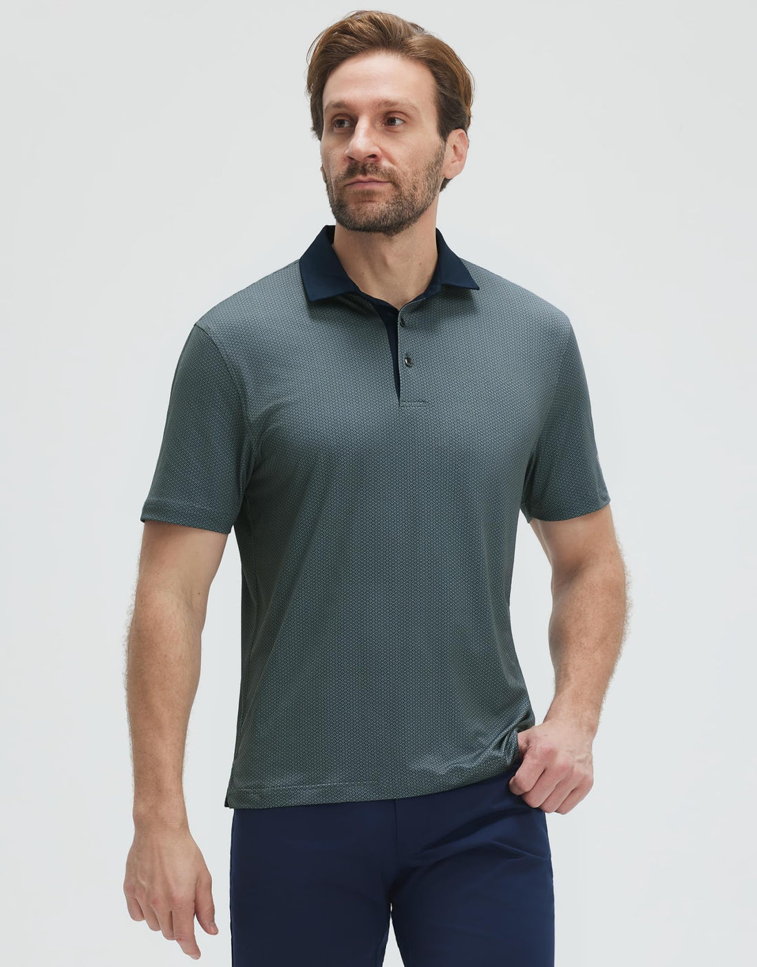 M MAELREG Golf Shirts for Men Short Sleeve Print Patterns Moisture Wicking Performance Lightweight Collared Mens Polo Shirts