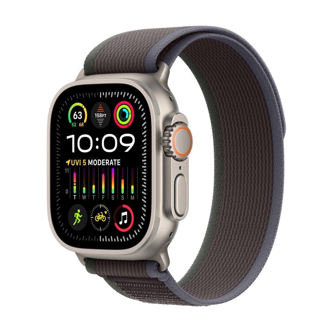 Apple Watch Ultra 2 [GPS + Cellular, 49mm] - Titanium Case with Blue Ocean Band, One Size (Renewed)