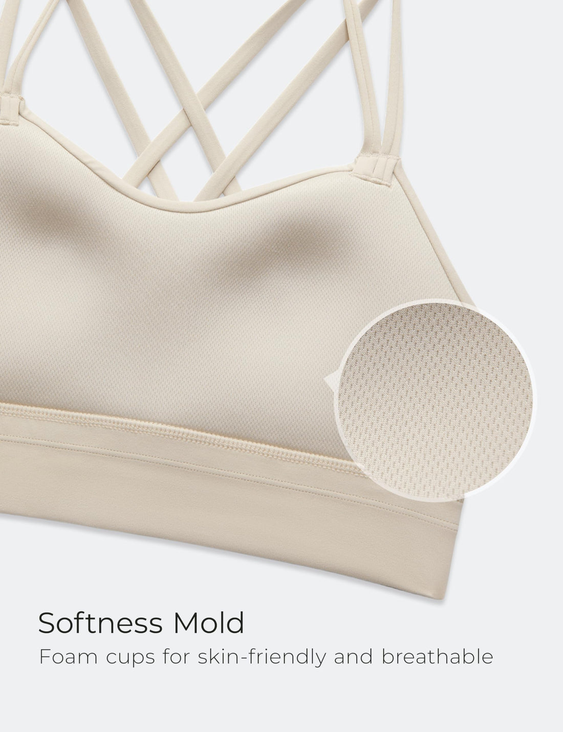 CRZ YOGA Softness Mold Butterluxe Sports Bras | Molded Cup, Light Support, Yoga, Extremely Soft, Longline, Strappy Back, Scoop Neck, for Women