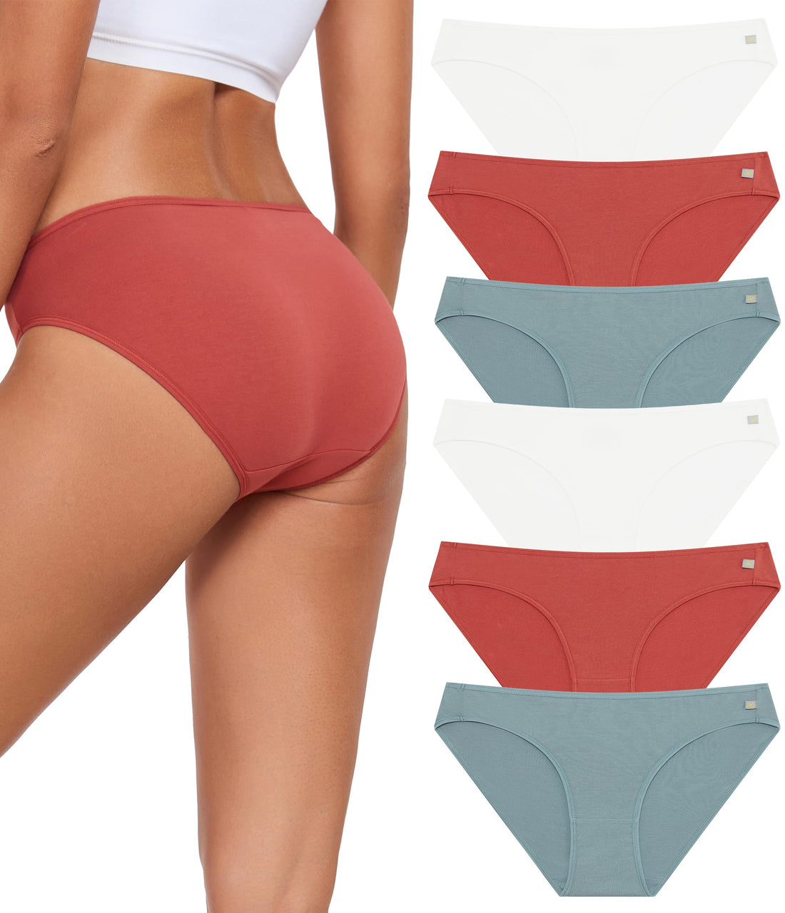 ANLIQI Women's Cotton Underwear Bikini Panties for Women Pack Moisture Wicking Soft Breathable Undies Stretch Hipster S-3XL
