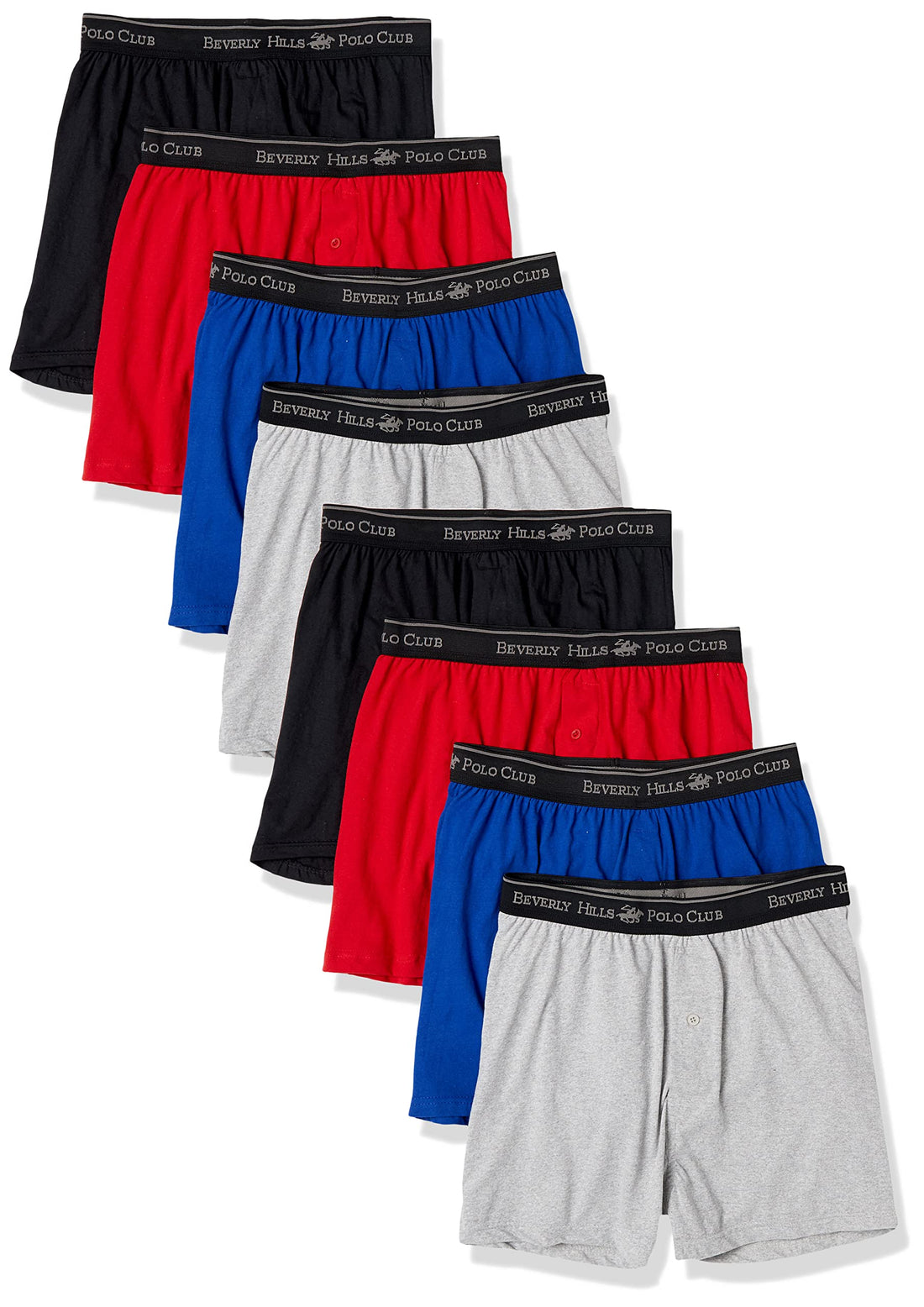 Beverly Hills Polo Club Men's Beverly Hills Polo Club Men's 8 Pack Knit Boxer