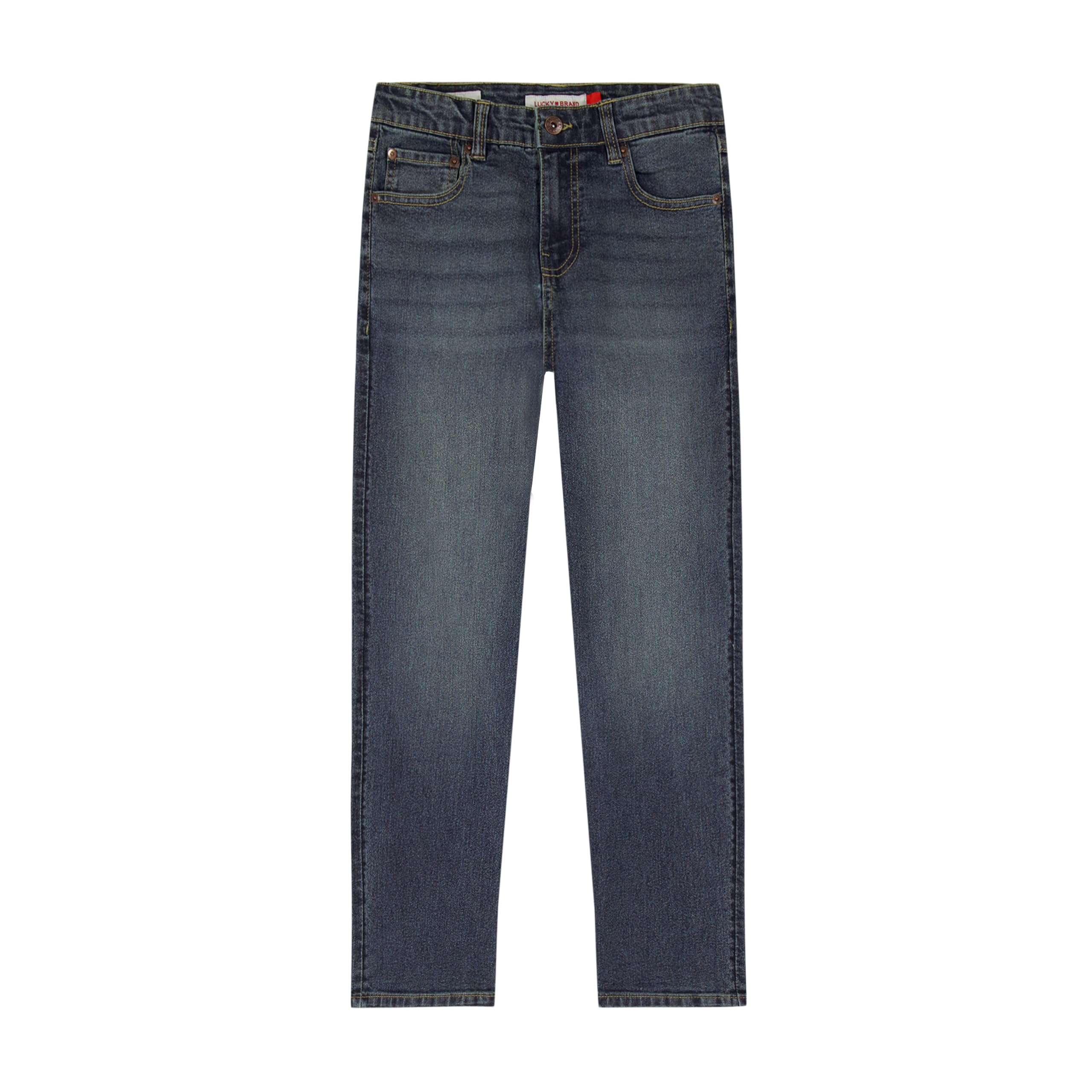 Lucky Brand Boys' Loose Fit Stretch Denim Jeans, 5-Pocket Style, Zipper Fly & Button Closure