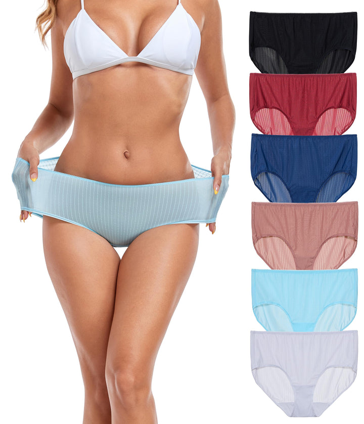 ANLIQI Quick Dry Underwear for Women Travel Panties Pack Hipster Panty Soft & Lightweight Bikini Brief Stay Fresh Undies