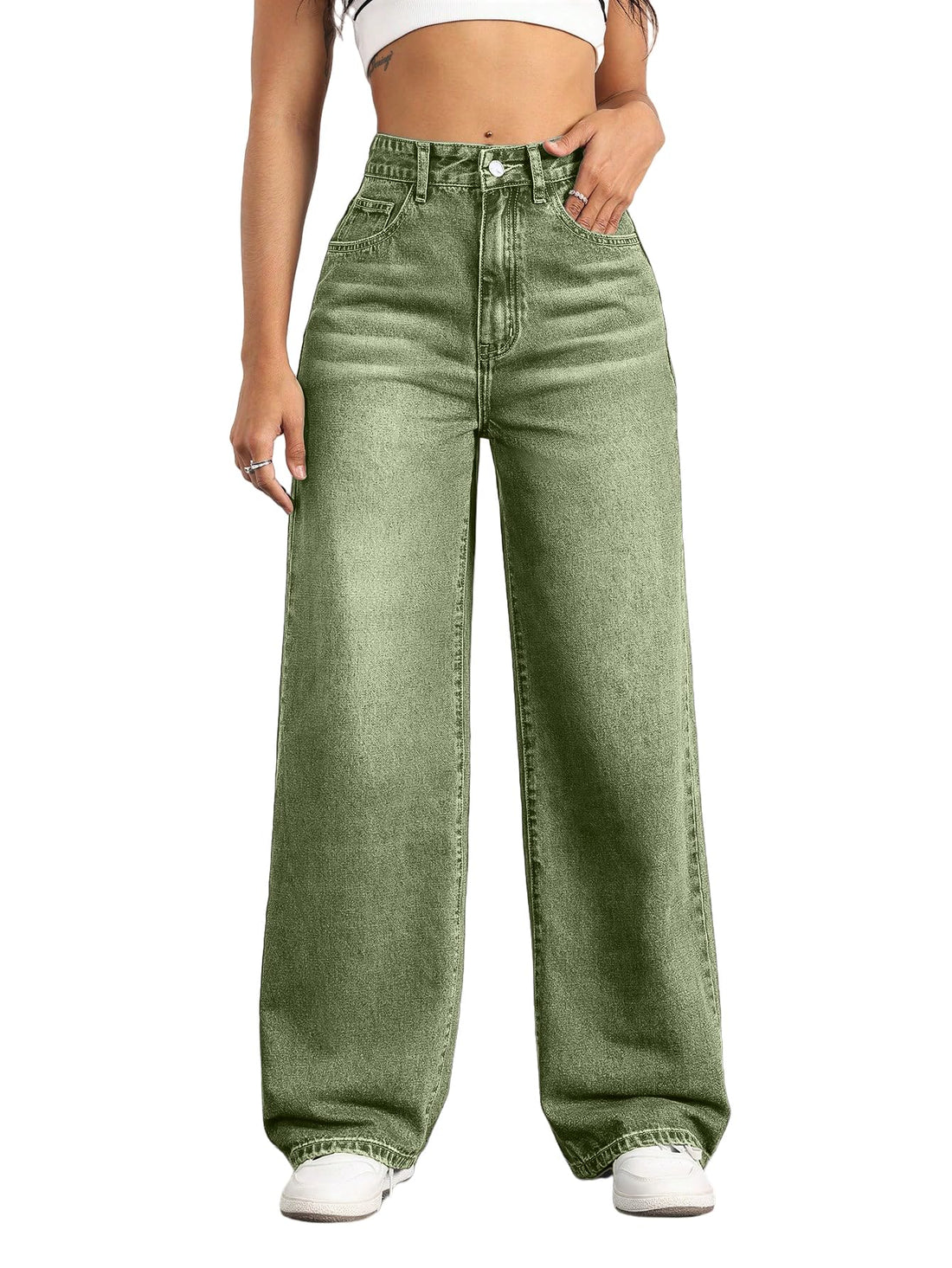Straight Leg Jeans for Women,High Waisted Wide Leg Loose Stretchy Boyfriend Denim Pants Baggy Jeans for Women