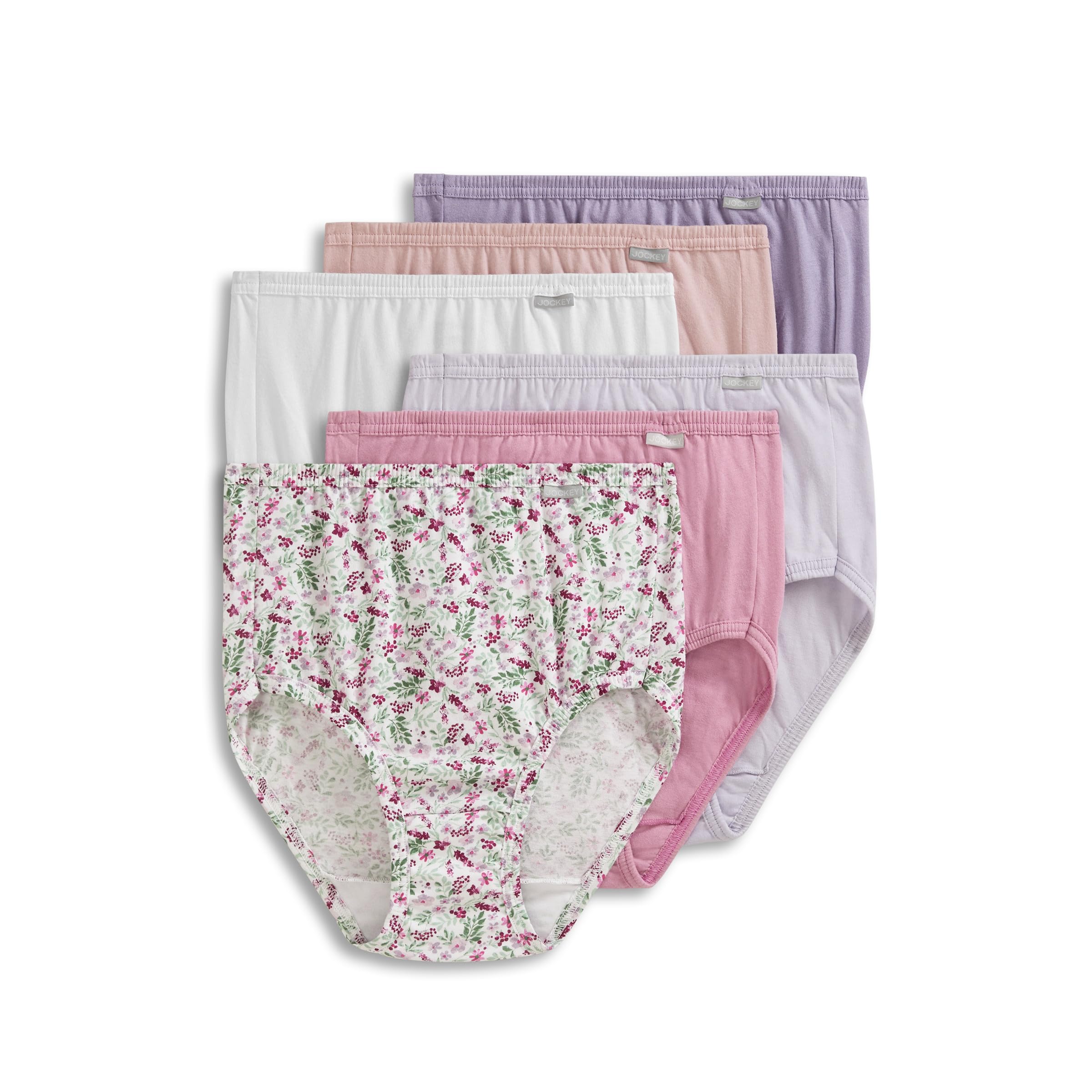 Jockey Women's Underwear 100% Cotton Elance Brief - 6 Pack