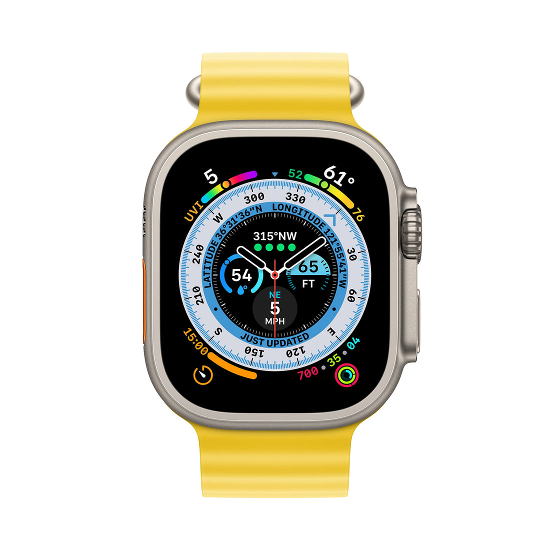 Apple Watch Ultra [GPS + Cellular 49mm] Titanium Case with Midnight Ocean Band, One Size (Renewed Premium)