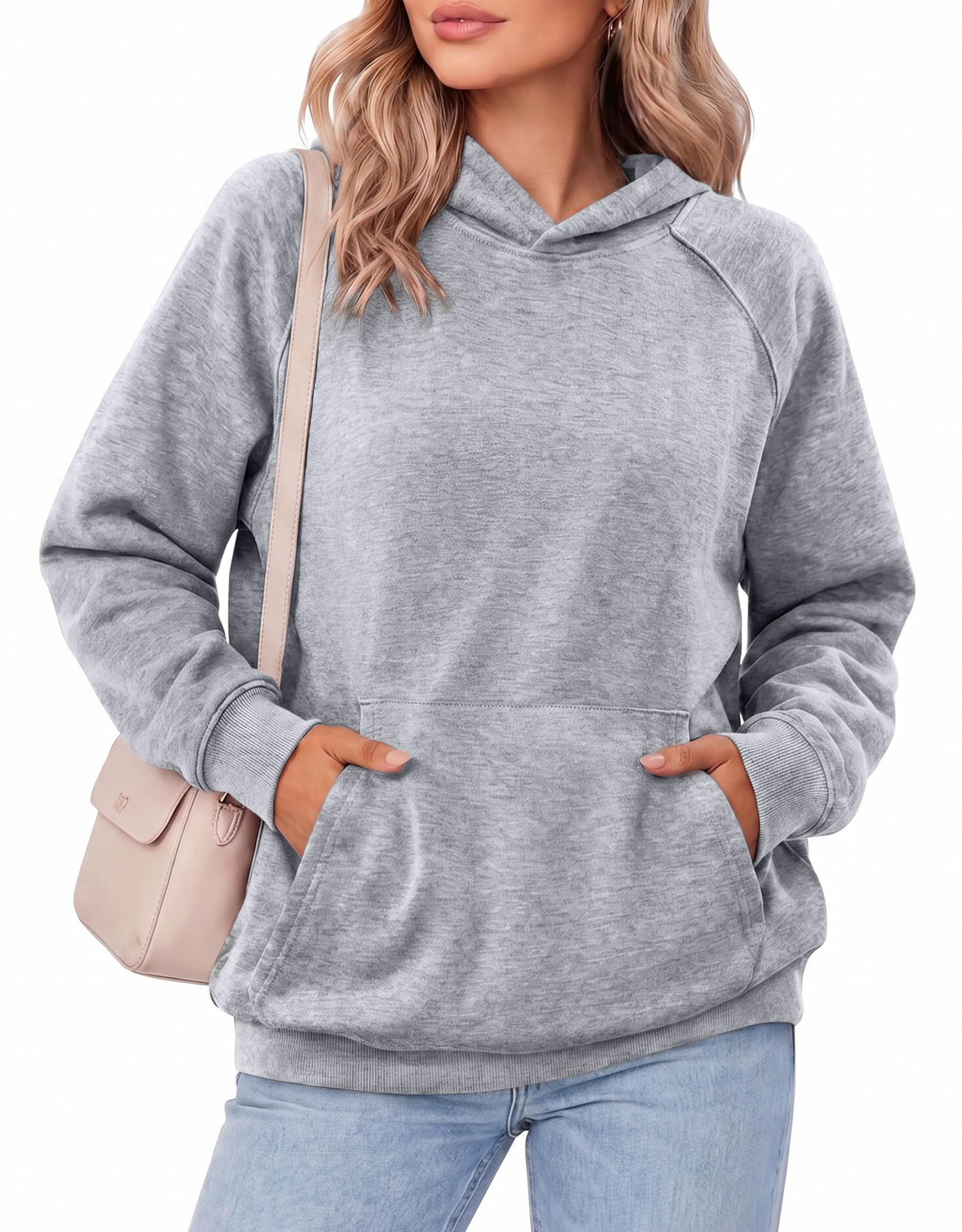 Zeagoo Womens Oversized Hoodies Pullover Fleece Hooded Sweatshirt Trendy | Comfort Hoodie, Womens Fall Clothes, Kangaroo Pocket, Raglan Sleeves, Long Sleeve, Solid Color, Casual, Winter, Midweight