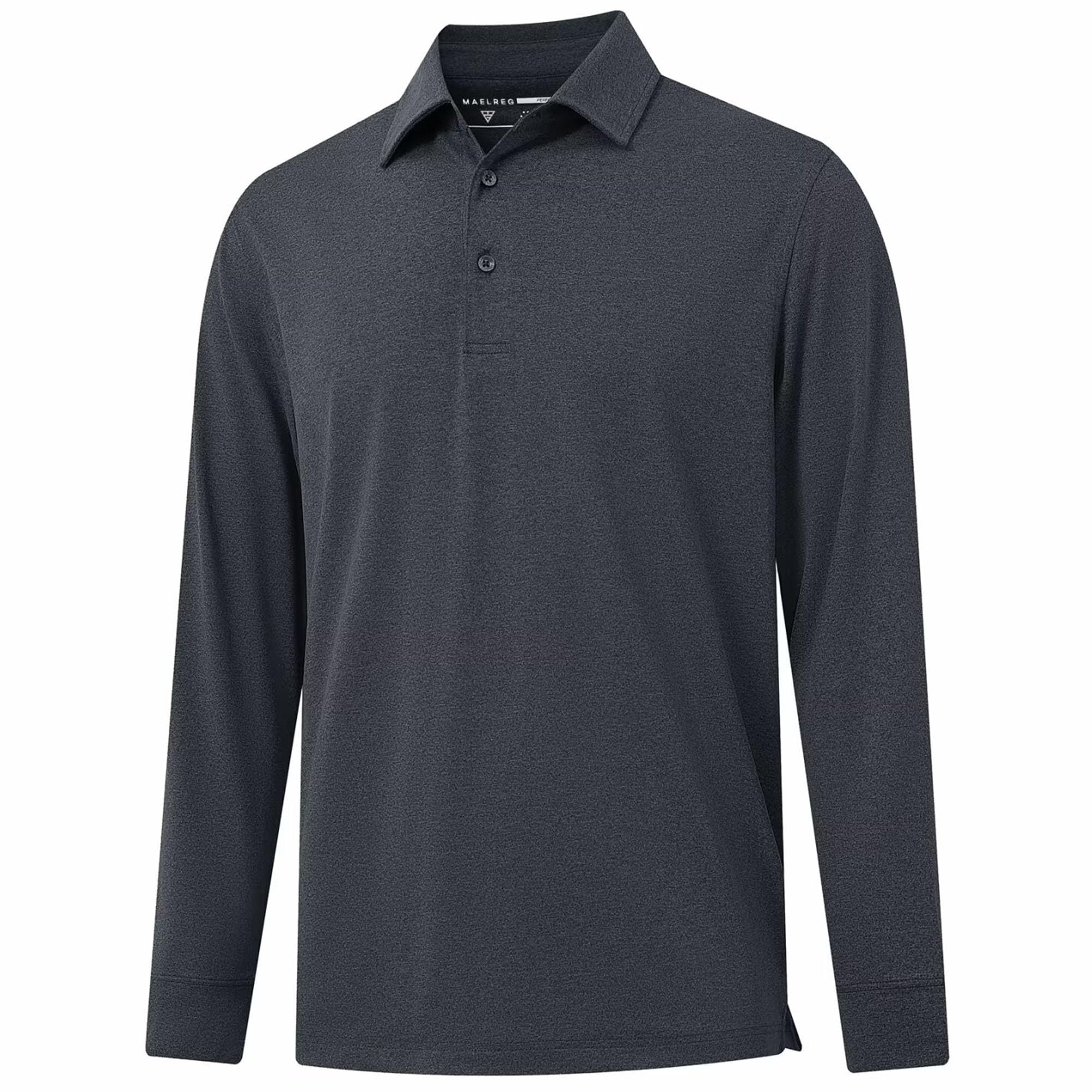 M MAELREG Golf Shirts for Men Dry Fit Performance Lightweight Heather Contrast Collar Mens Polo Shirts Short and Long Sleeve
