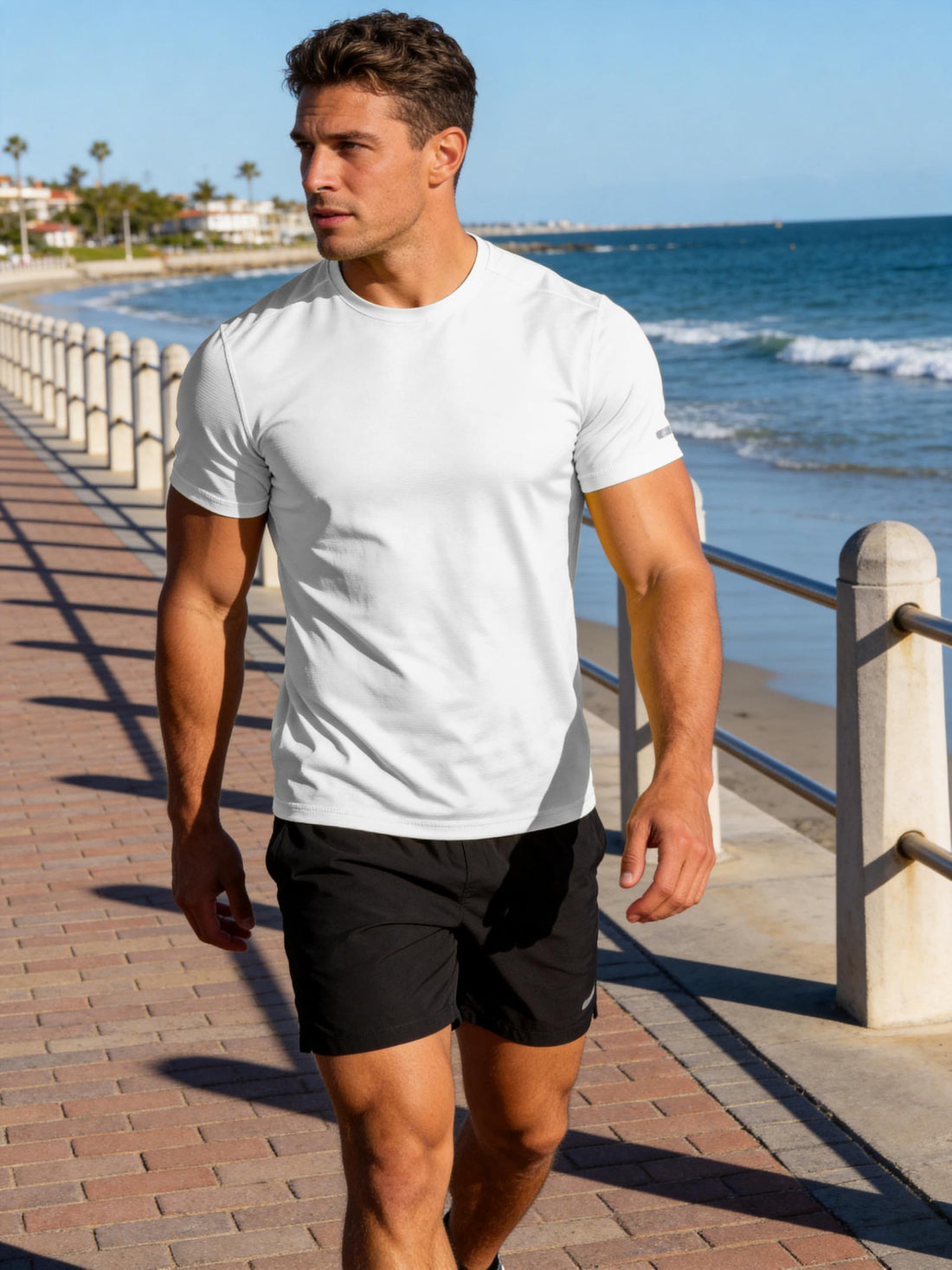Workout Shirts Men Moisture Wicking Quick Dry Running Short Sleeve | Breathable high elasticity gym activewear tee durable lightweight athletic fit performance tshirt