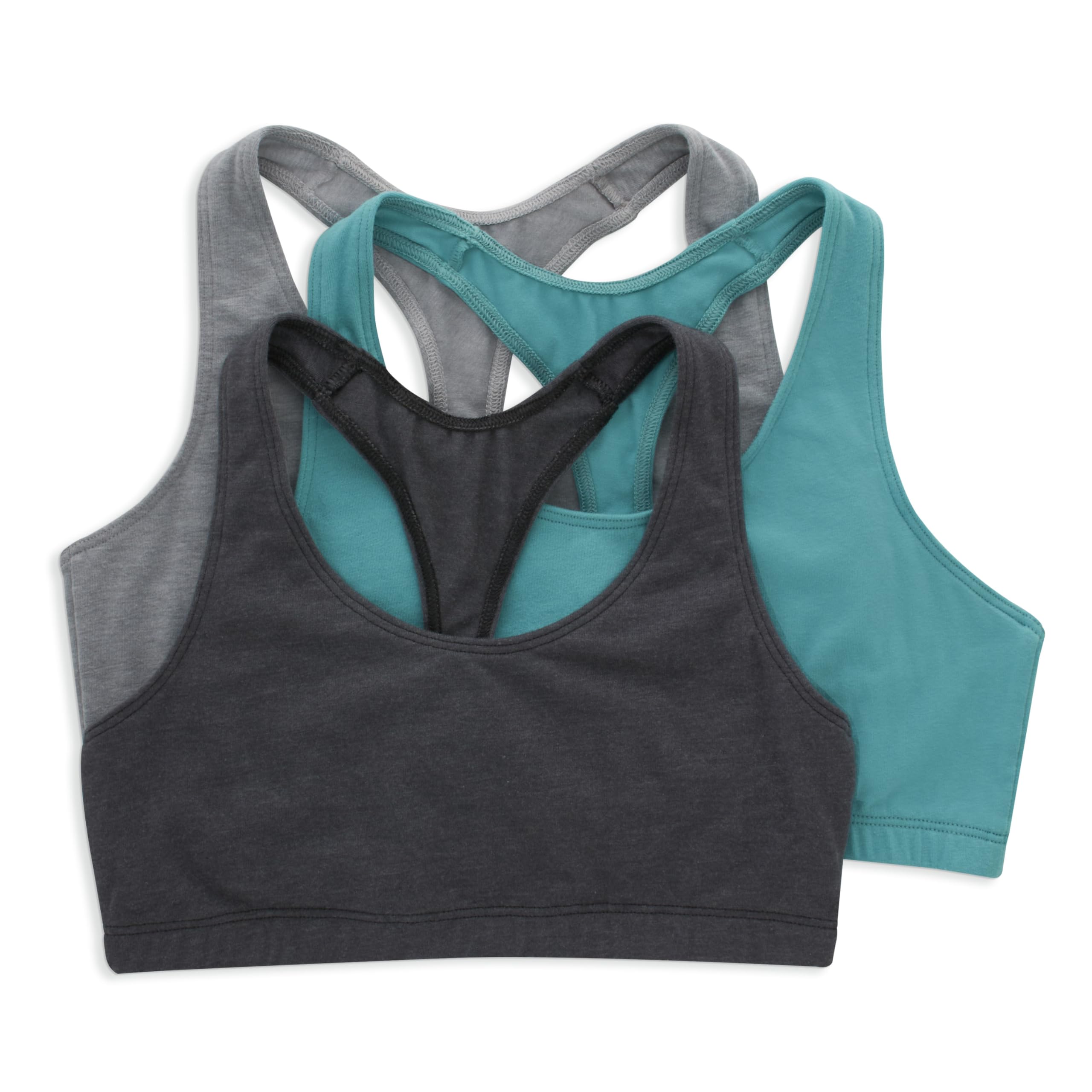 Hanes Women's Racerback Cotton T-Back Bralette (3 Pack)