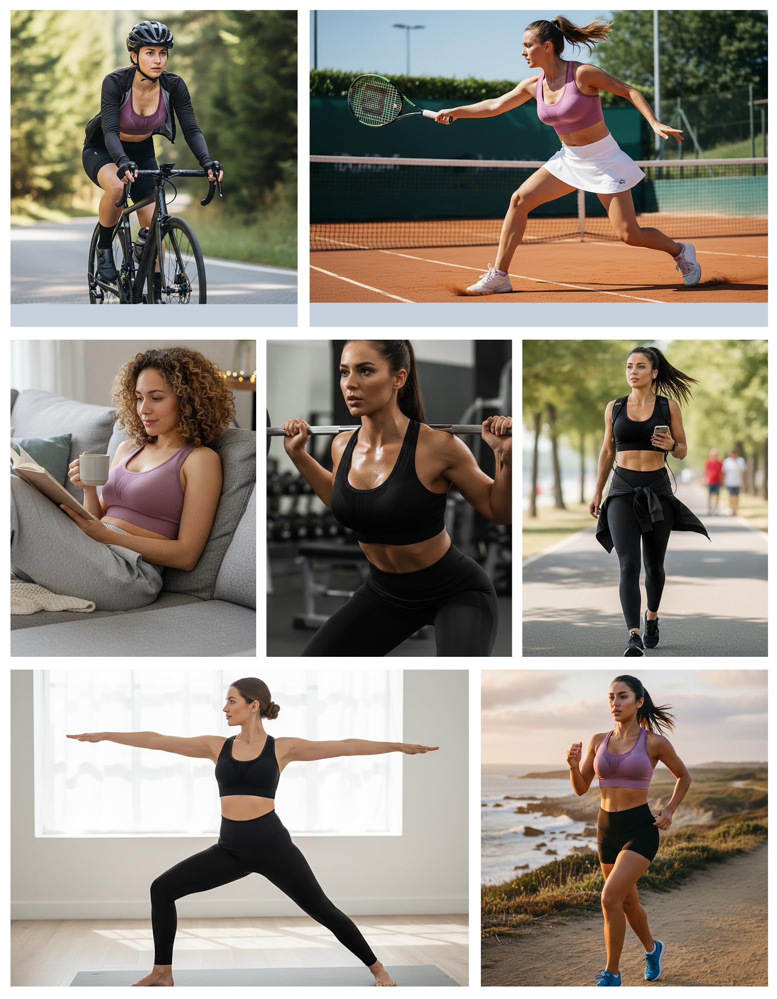 Heathyoga High Impact Sports Bras for Women High Support Padded Sports Bra Pack Racerback Bras for Women Workout Bra Sets