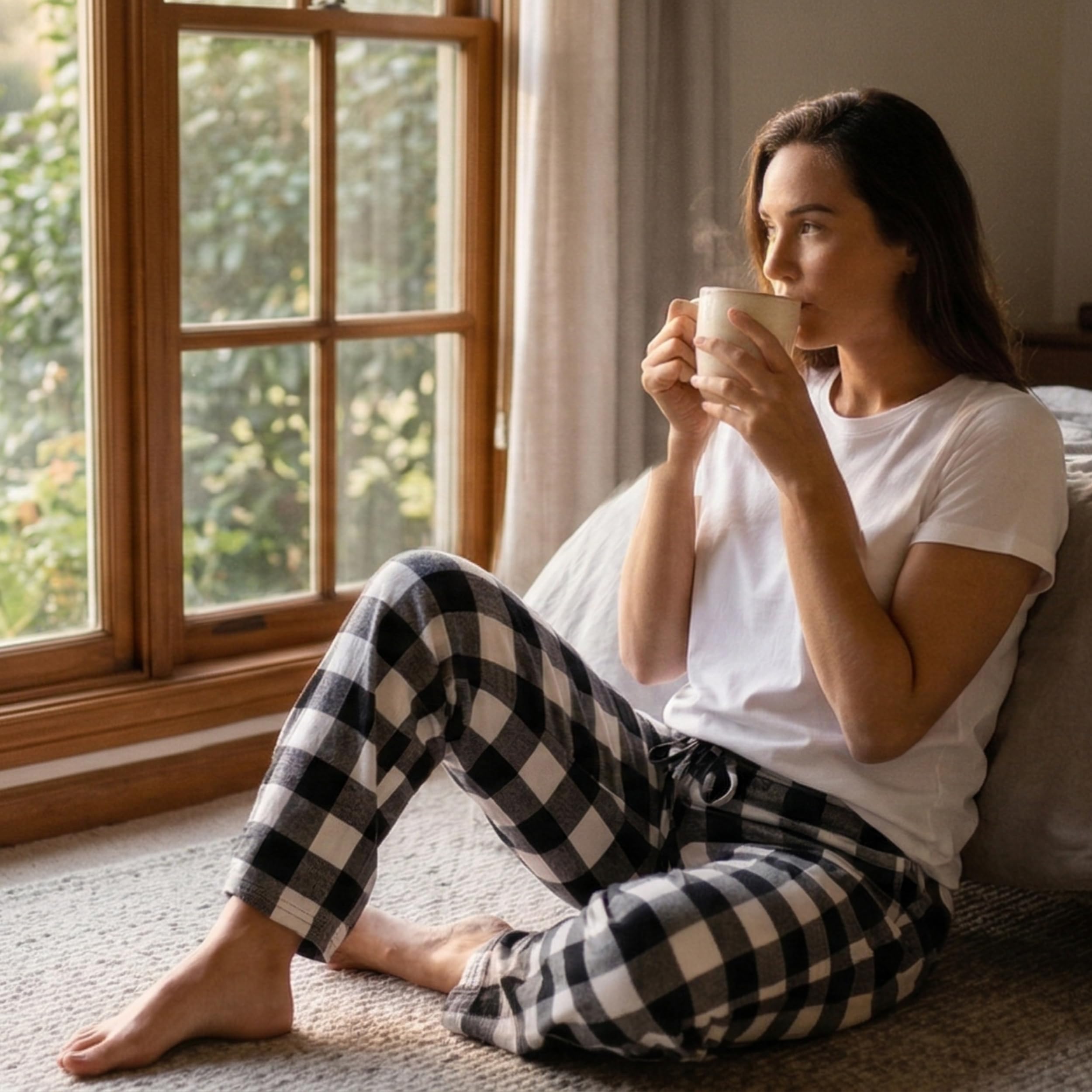 Just Love Women's Pajama Pants, Soft Stretch Jersey PJ Bottoms with Two Pockets, Elastic Waist and Drawstring