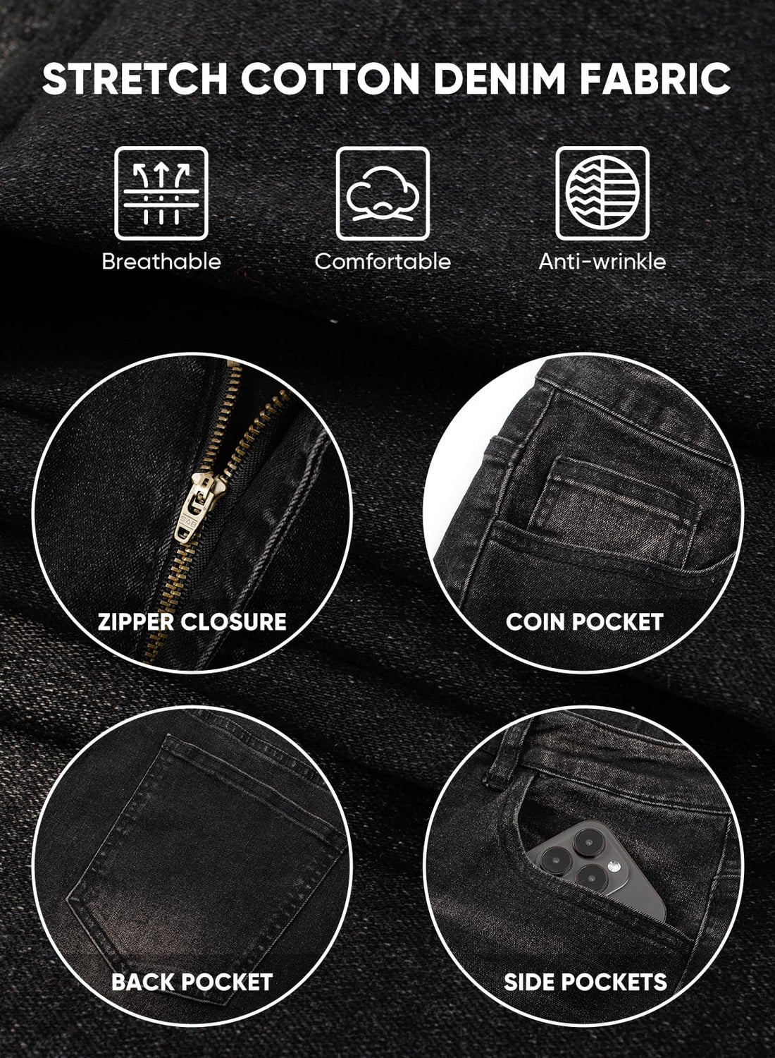 JMIERR Men's Tapered Baggy Jeans - Loose Fit Wide Leg Denim Pants | Vintage Relaxed Loose Fit, Stretch, Wide Leg, Skater Streetwear, 5 Pockets, Casual Carpenter Jean, Hip Hop,Loose Fit,Outfit