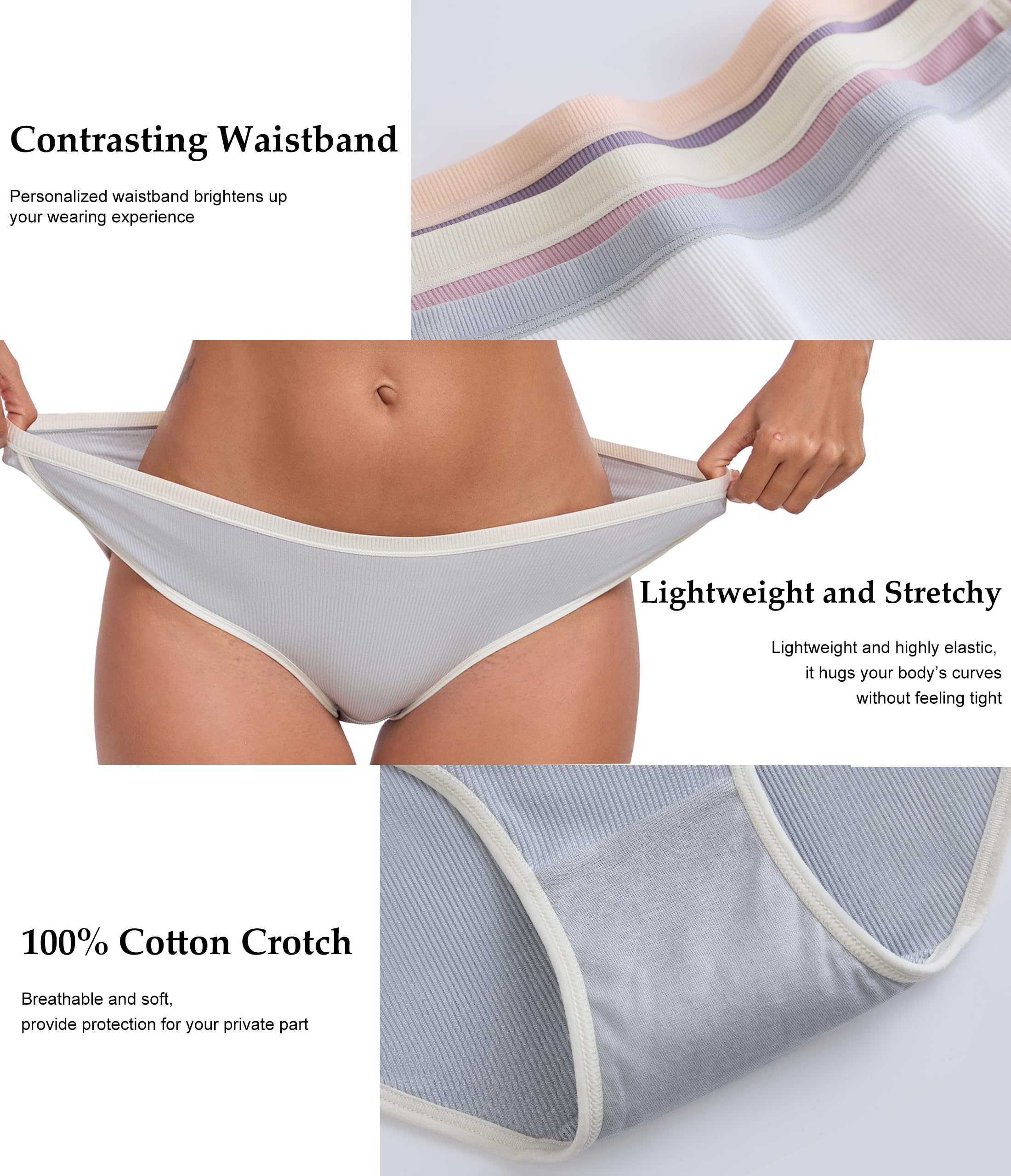 ANLIQI Women's Modal Underwear Microfiber Bikini Panties Women Soft Hipster