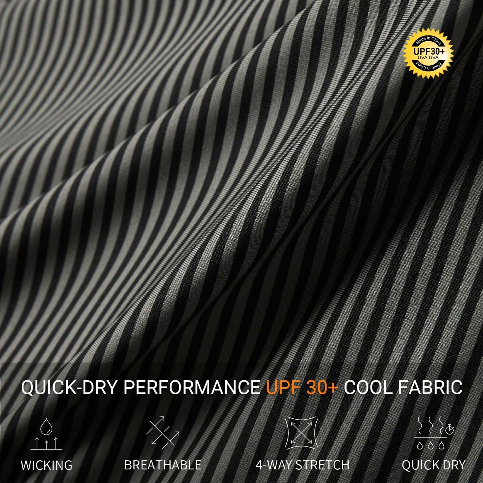 M MAELREG Golf Shirts for Men Moisture Wicking Dry Fit Striped Polo Performance Sport Mens Polo Shirts Short Sleeve