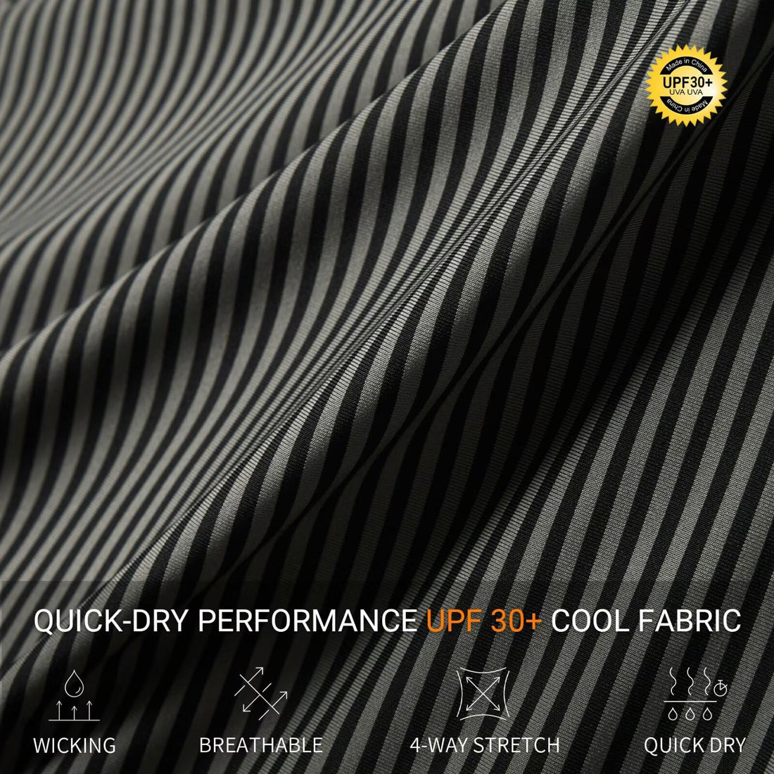 M MAELREG Golf Shirts for Men Moisture Wicking Dry Fit Striped Polo Performance Sport Mens Polo Shirts Short Sleeve