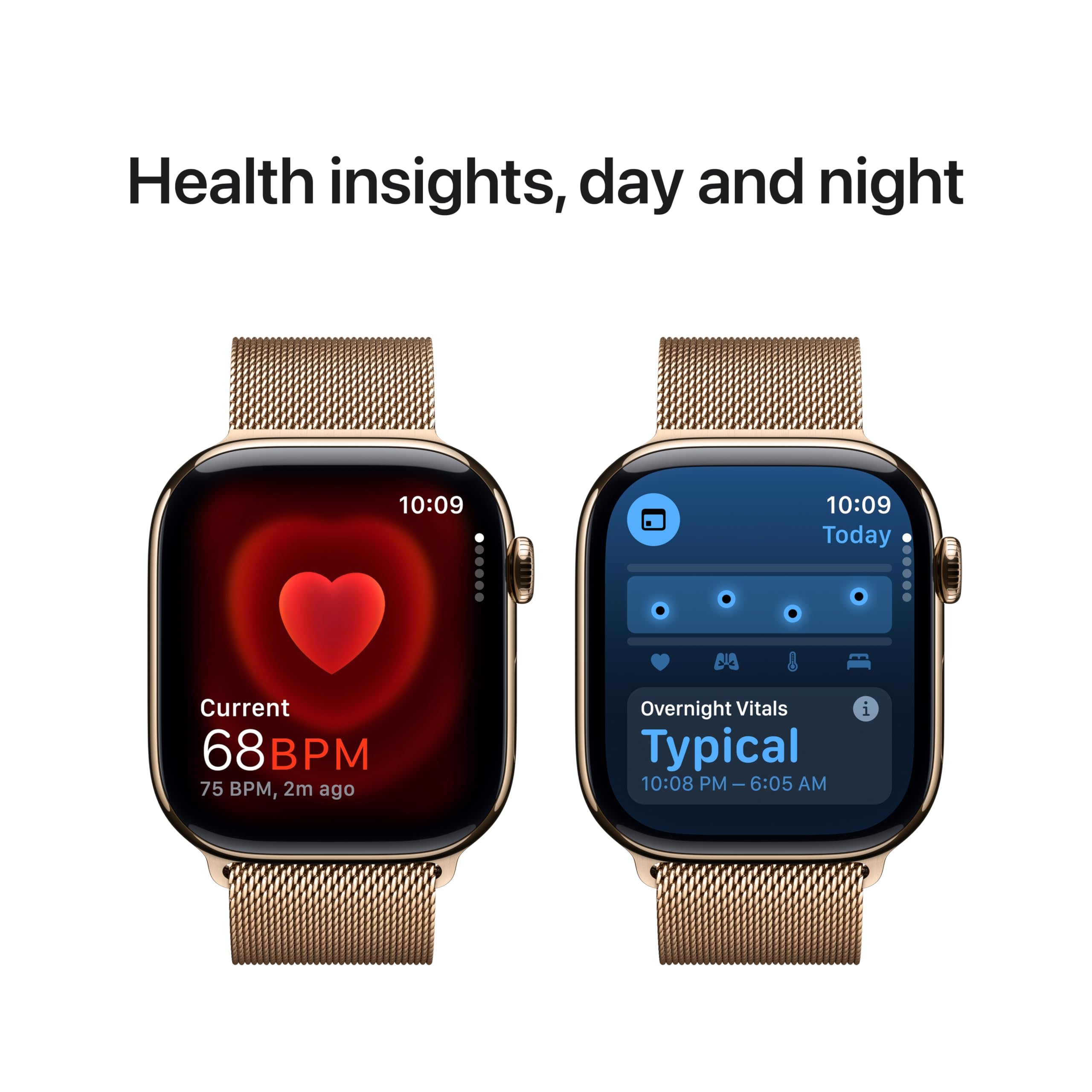 Apple Watch Series 10 [GPS + Cellular 46mm case] Smartwatch with Gold Titanium Case with Gold Milanese Loop - M/L. Fitness Tracker, ECG App, Always-On Retina Display, Carbon Neutral