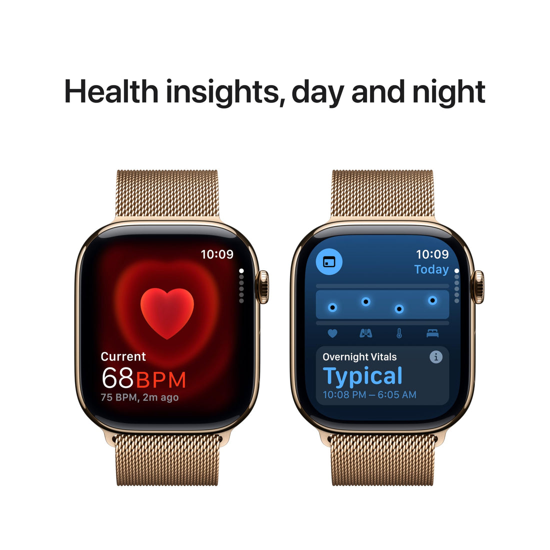 Apple Watch Series 10 [GPS + Cellular 46mm case] Smartwatch with Gold Titanium Case with Gold Milanese Loop - M/L. Fitness Tracker, ECG App, Always-On Retina Display, Carbon Neutral