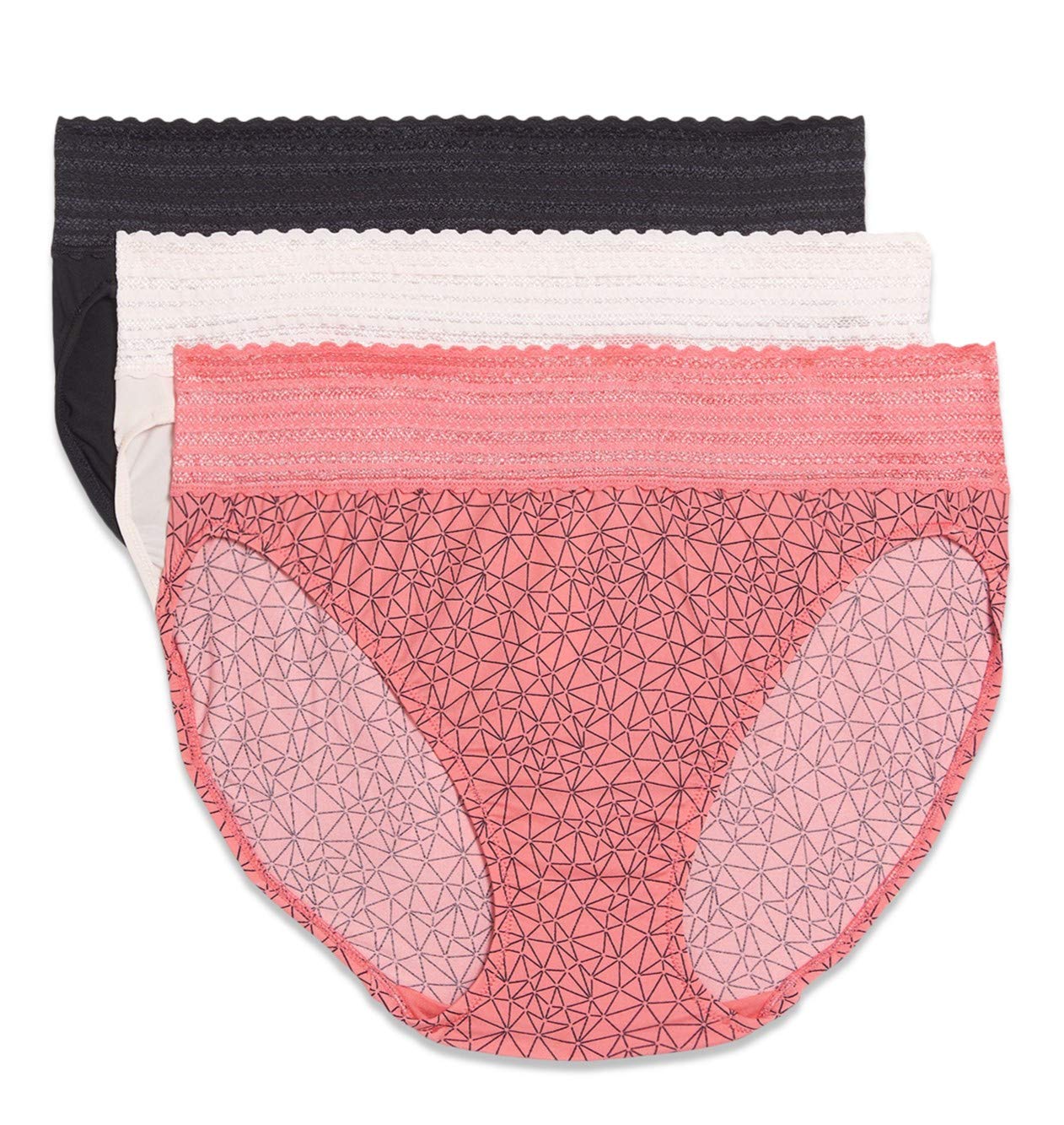 Warner's Women's Blissful Benefits No Muffin Top Micro Hi-cut Panties With Lace Multipack