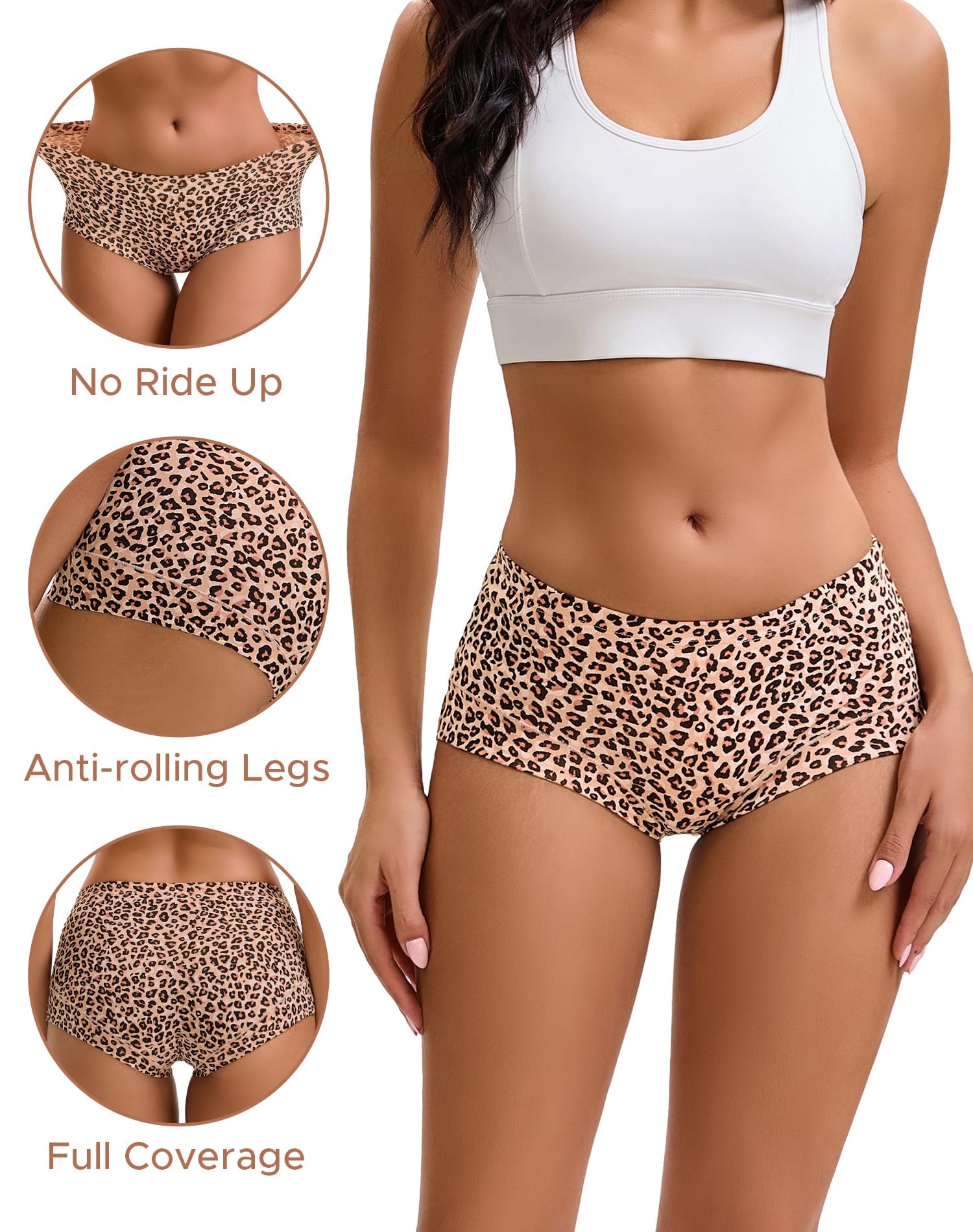 INNERSY Women's Boyshorts Underwear Cotton Soft Boxer Briefs 4-Pack