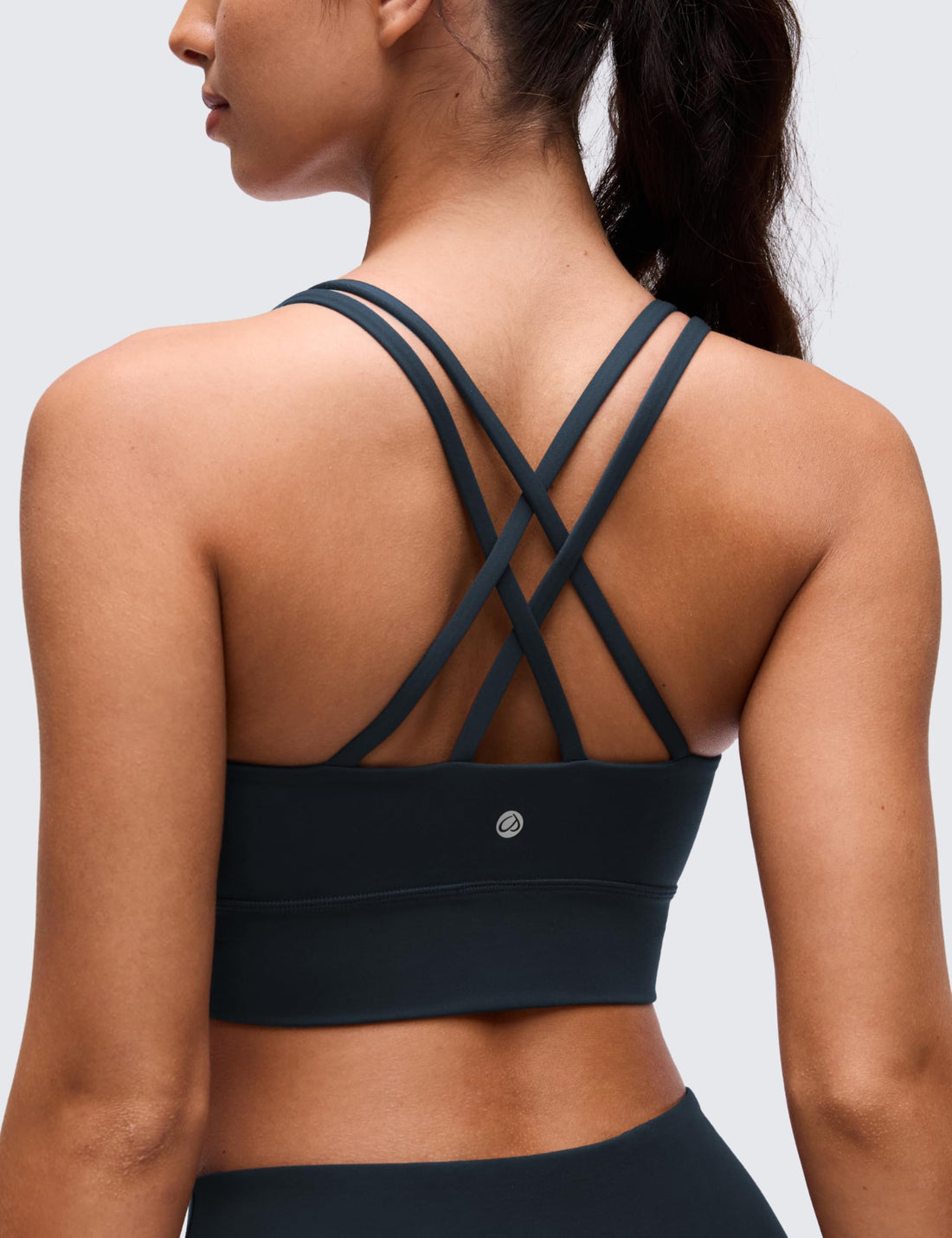 CRZ YOGA Softness Mold Butterluxe Sports Bras | Molded Cup, Light Support, Yoga, Extremely Soft, Longline, Strappy Back, Scoop Neck, for Women
