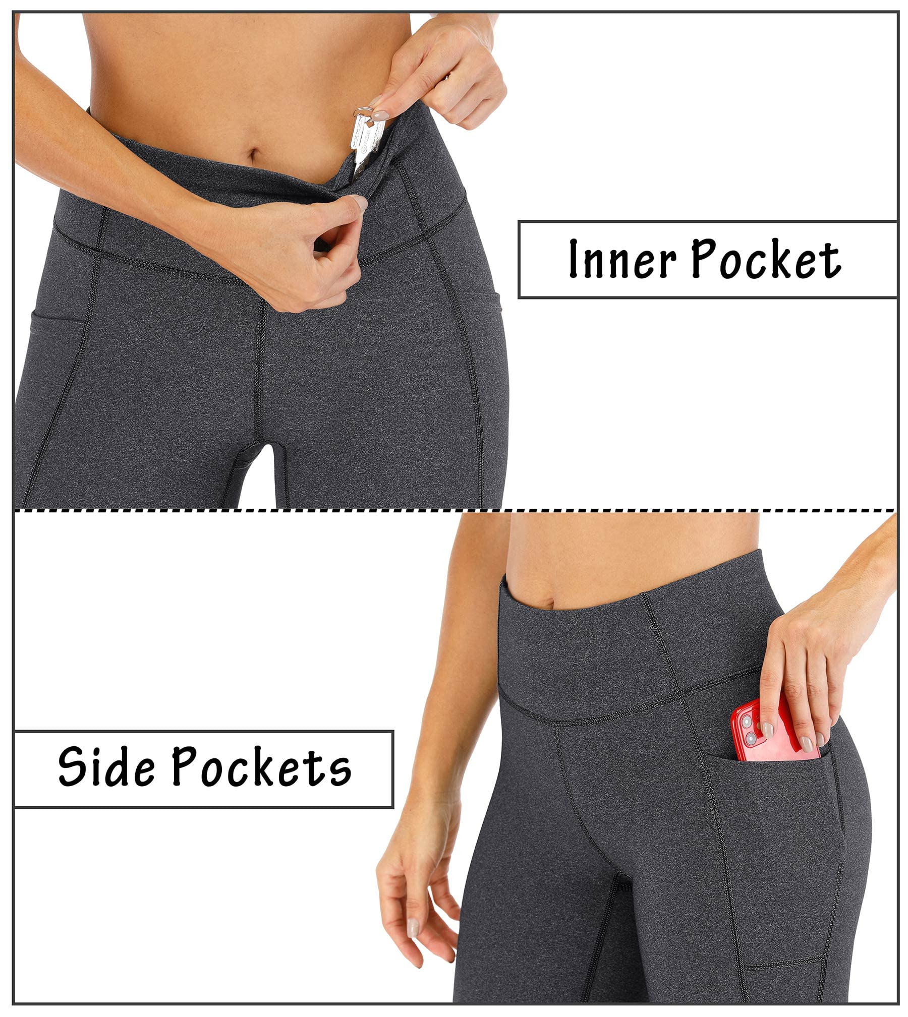 Heathyoga Leggings with Pockets for Women Tummy Control High Waisted Yoga Pants Women Compression Workout Leggings