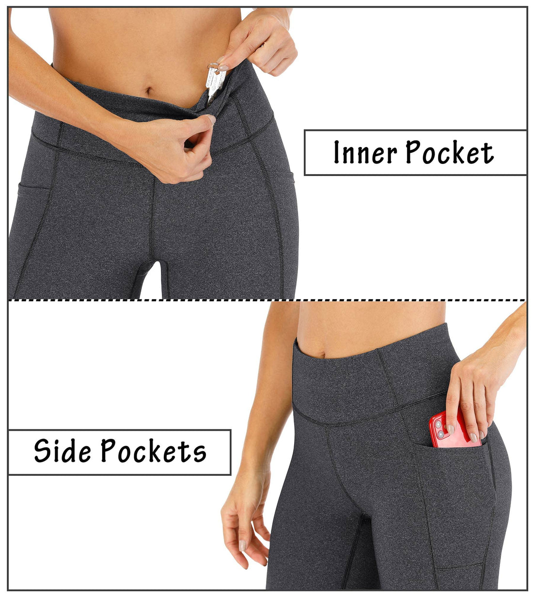 Heathyoga Leggings with Pockets for Women Tummy Control High Waisted Yoga Pants Women Compression Workout Leggings