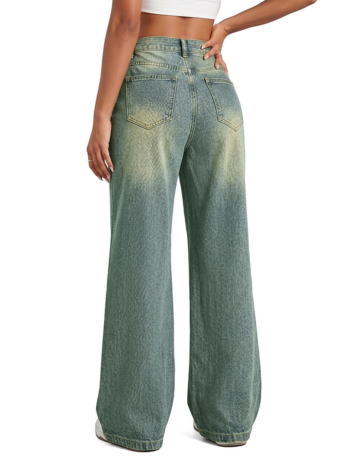 EMMIOL Women Baggy Jeans High Waist Boyfriend Streetwear Vintage Jeans Wide Leg Denim Pants