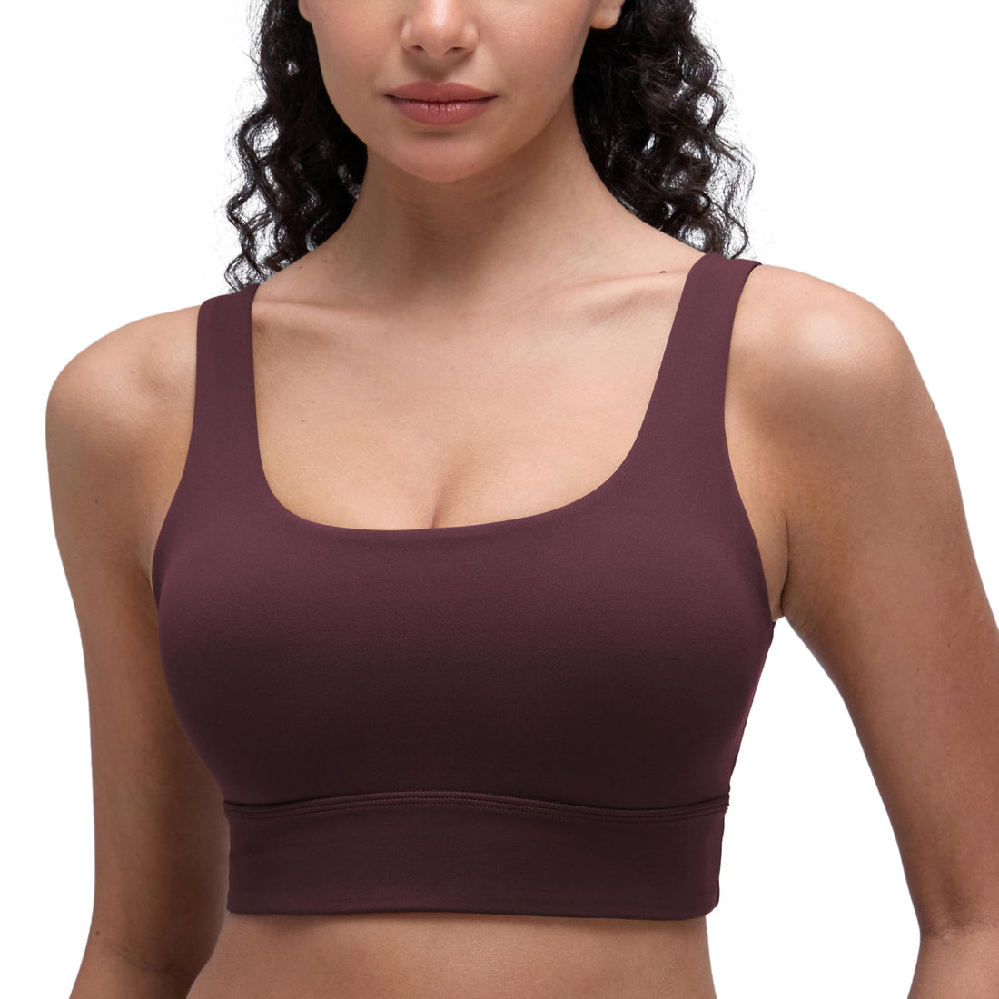 CRZ YOGA Butterluxe U Back Sports Bras | Light Support, Removable Pads, Yoga, Extremely Soft, Longline, Scoop Neck, Wide Straps, for Women