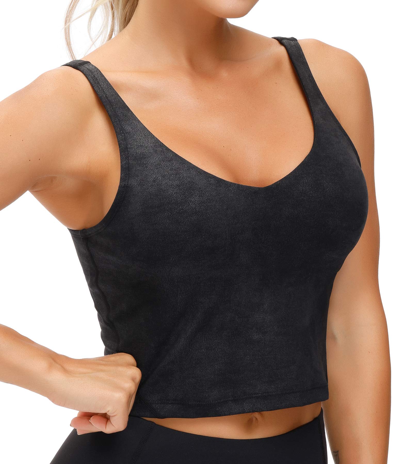THE GYM PEOPLE Womens' Sports Bra Longline Wirefree Padded with Medium Support
