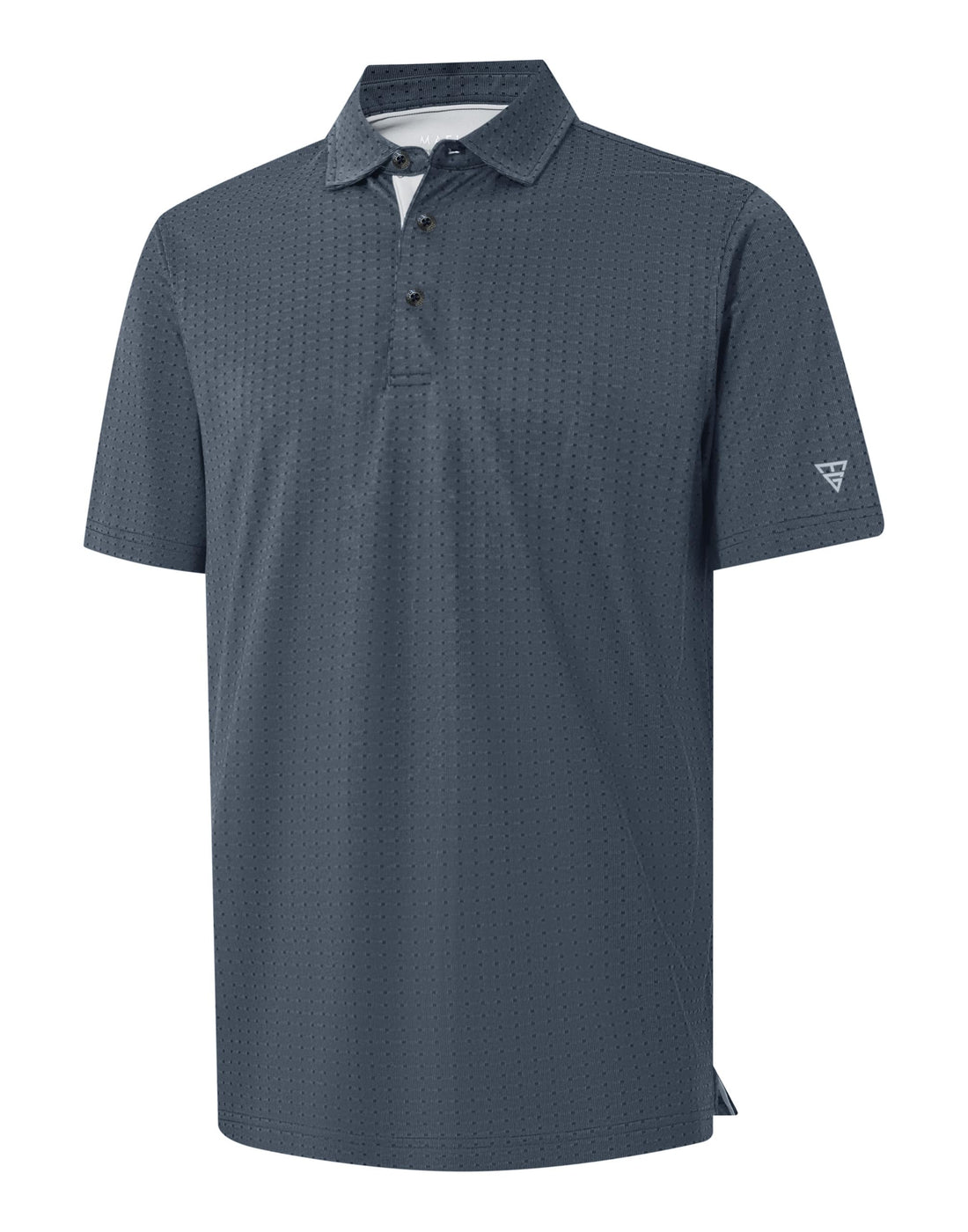 M MAELREG Mens Golf Polo Shirts Jacquard Ribbed Collar Performance Moisture Wicking Dry Fit Short Sleeve Golf Shirts for Men