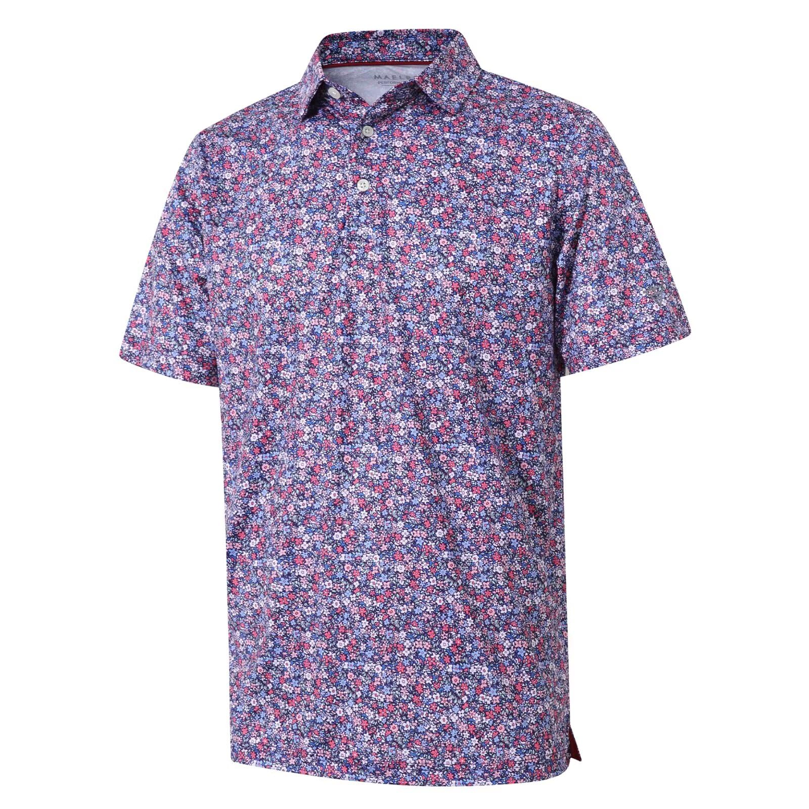 Golf Shirts for Men Dry Fit Short Sleeve Print Performance Moisture Wicking Polo Shirt