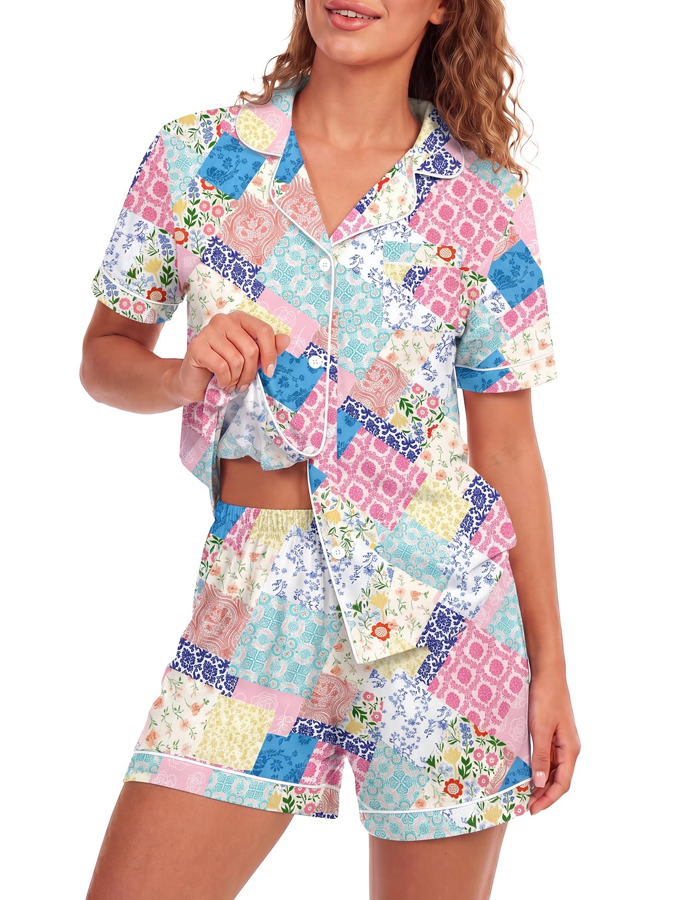 LYANER Women's Heart Print Pajamas Sets