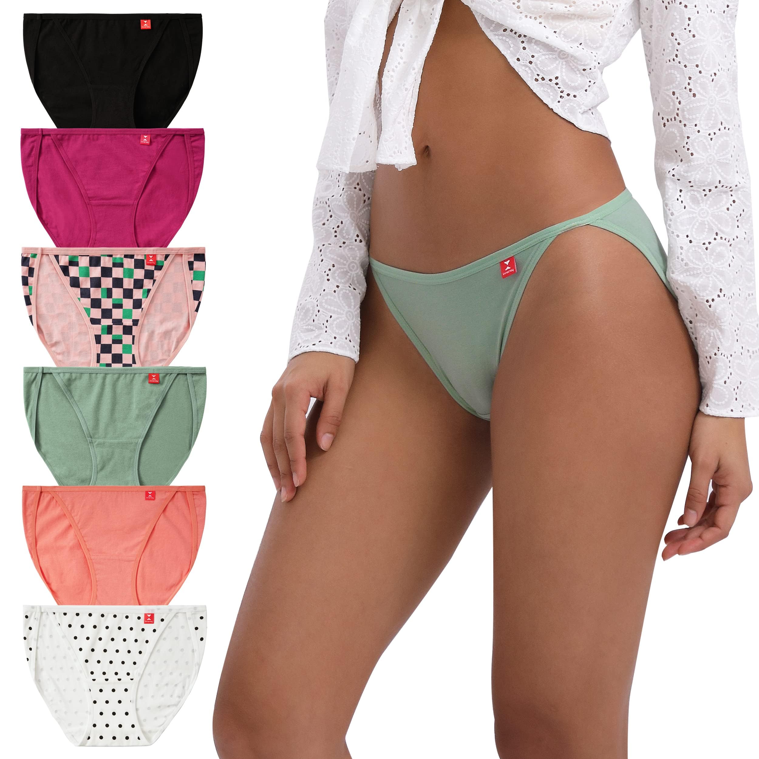 INNERSY Women's Cotton String Bikini Underwear 6-Pack